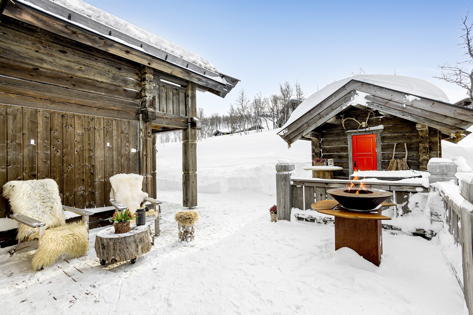 I tillegg til hytta er det ført opp et anneks/badehus Galleribilde