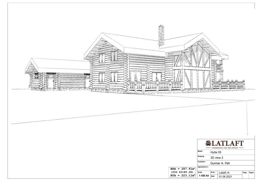 Tiltenkt hyttemodell uten sokkel Galleribilde