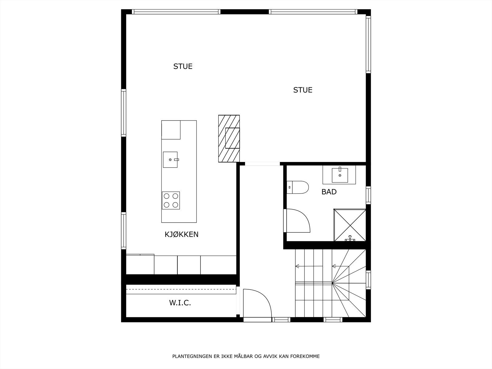 Vi starter med boligens hovedetasje. Galleribilde
