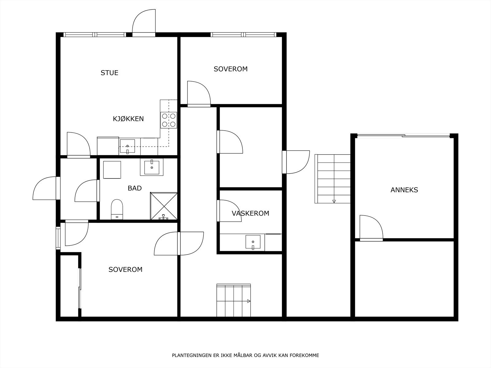 I underetasjen er det tilhørende hoveddelen av boligen et soveroms som passer utmerket som barnerom, vaskerom/ og bod/ teknisk rom med utgang til hage/ utestue. Videre er resten av etasjen innredet som hybel. Galleribilde