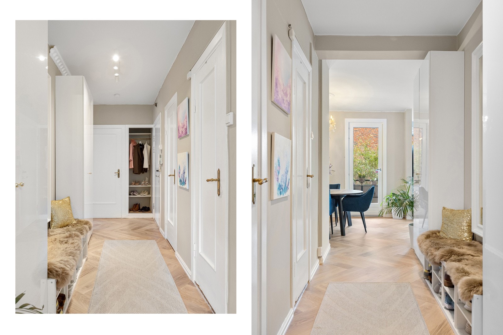 Luftig og lys 3-roms med fiskebensparkett, stukkatur og rosetter. Galleribilde