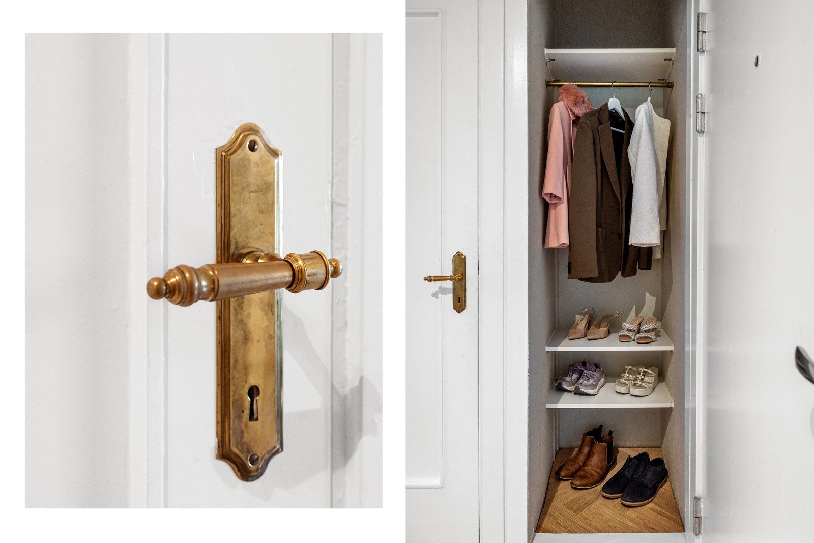 Velkommen inn i en lys og innbydende entré med god plass til garderobeløsninger, skohyller og knagger. Galleribilde