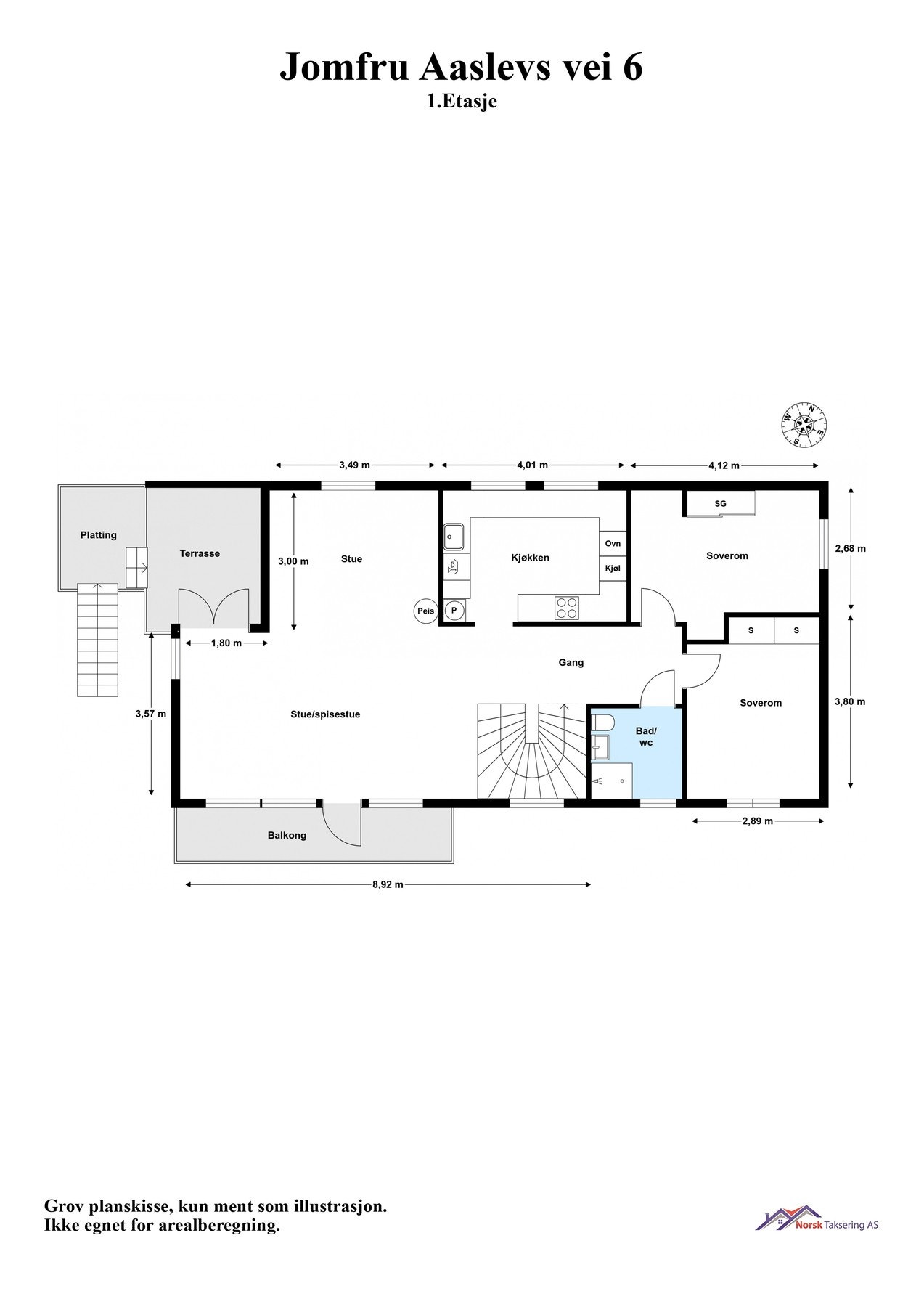Plantegning 1. etasje Galleribilde
