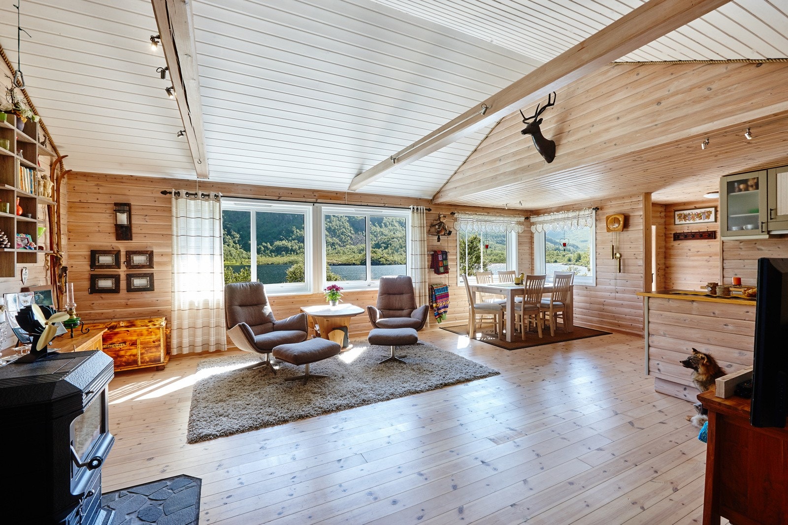 Vindusflater i stuen gir godt med lysinnslipp Galleribilde