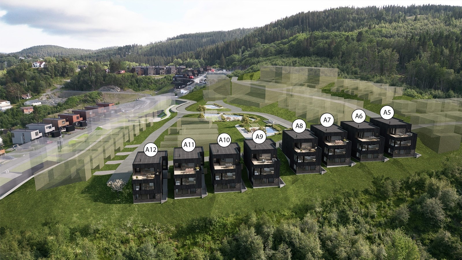 Boligen som selges er benevnt som A9. Galleribilde