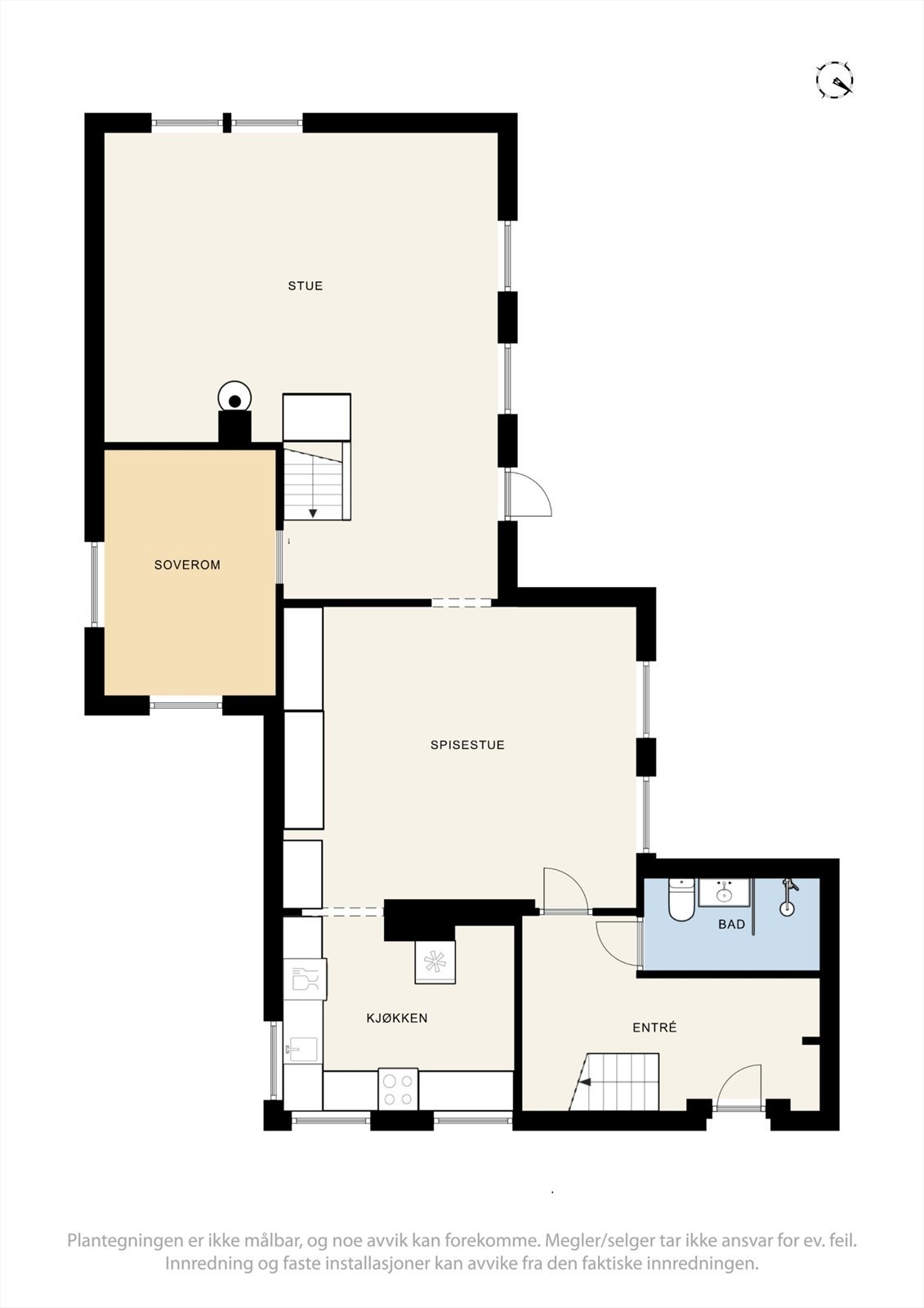 Plantegning 1. etasje Galleribilde