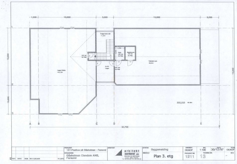 Areal plan 3 etasje Galleribilde