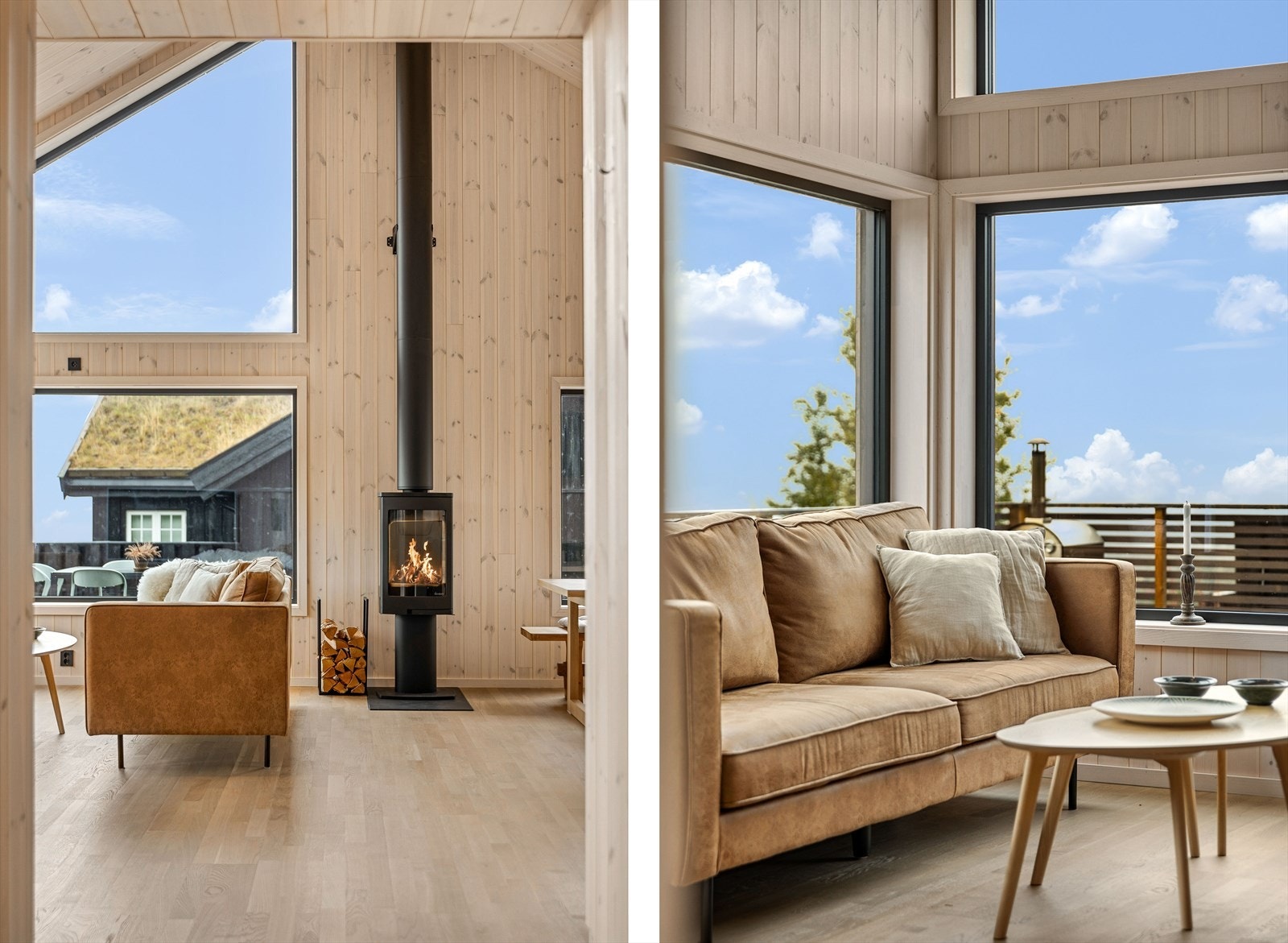 Det er montert peis som gir god og lun varme Galleribilde