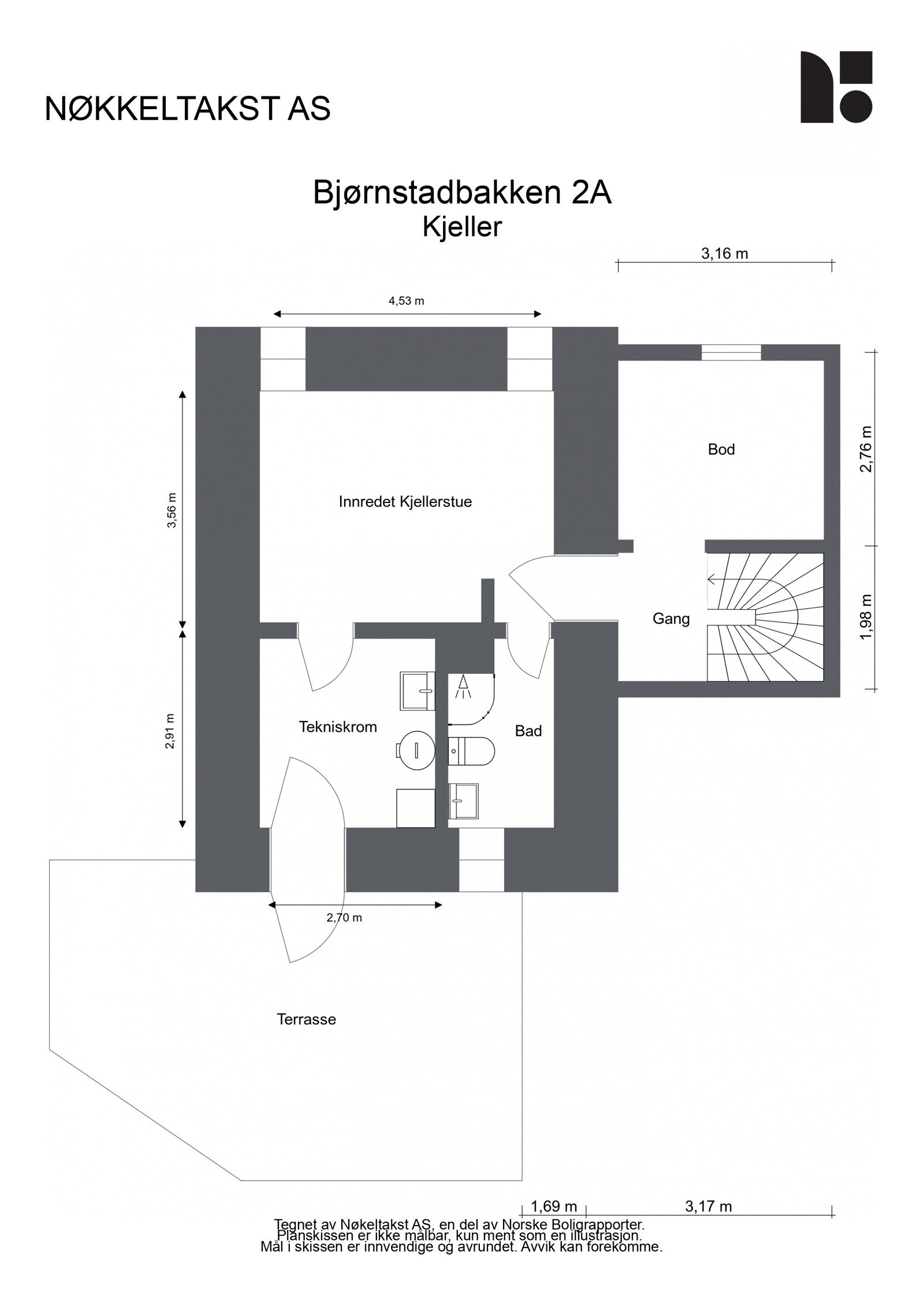 Plantegning kjeller Galleribilde