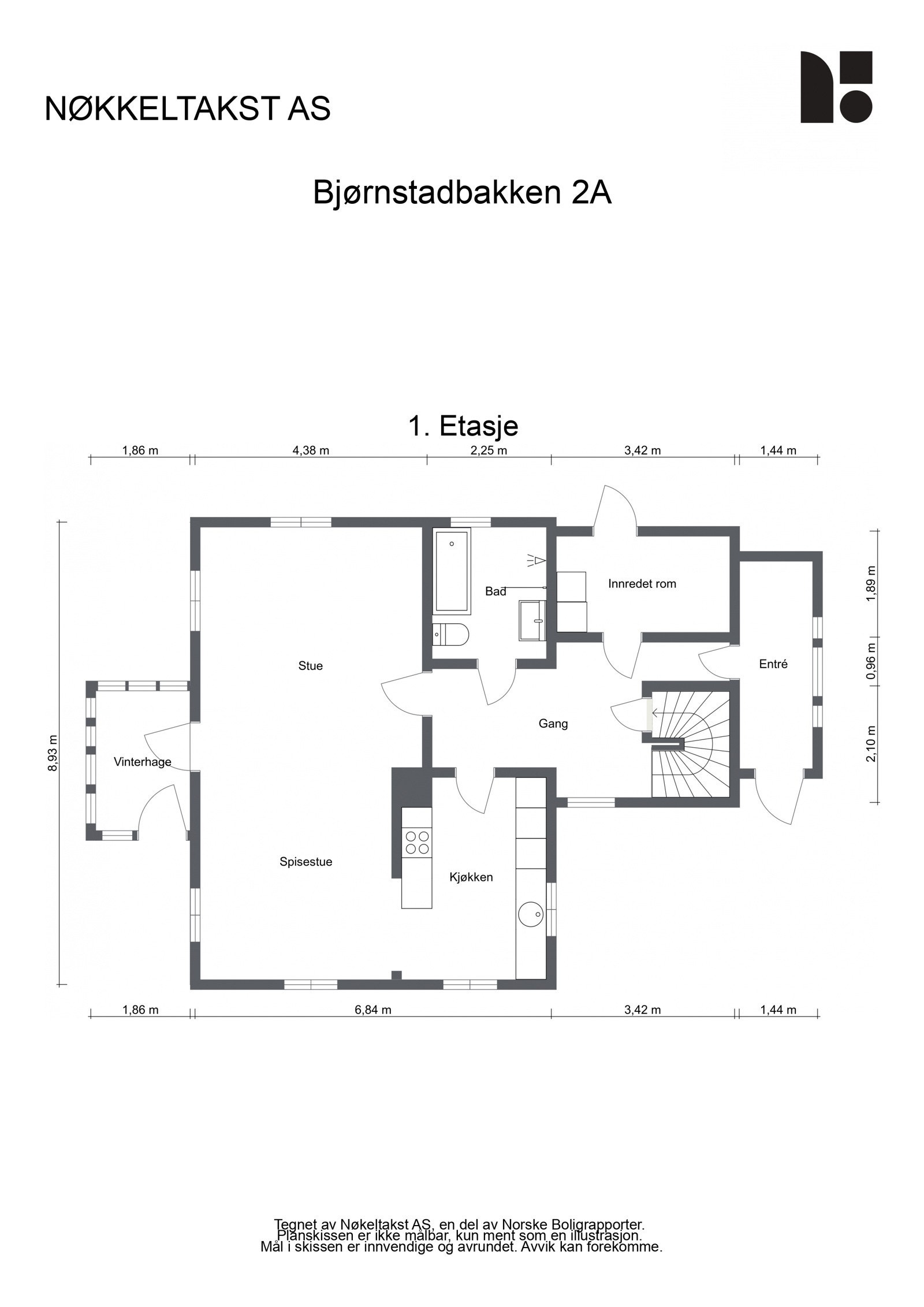 Plantegning 1. etasje Galleribilde