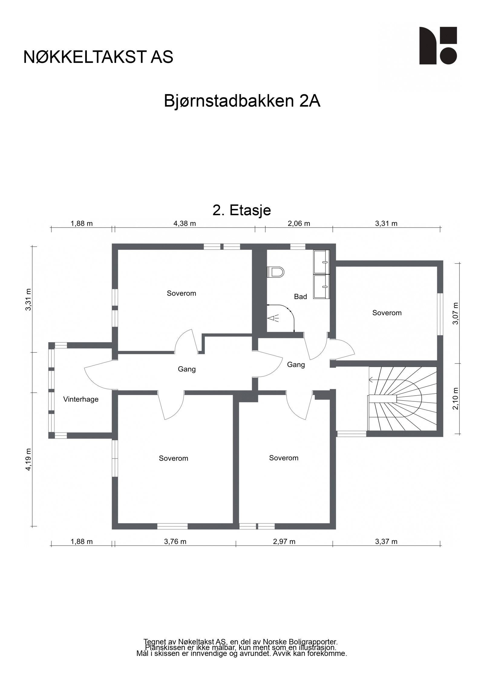 Plantegning 2. etasje Galleribilde