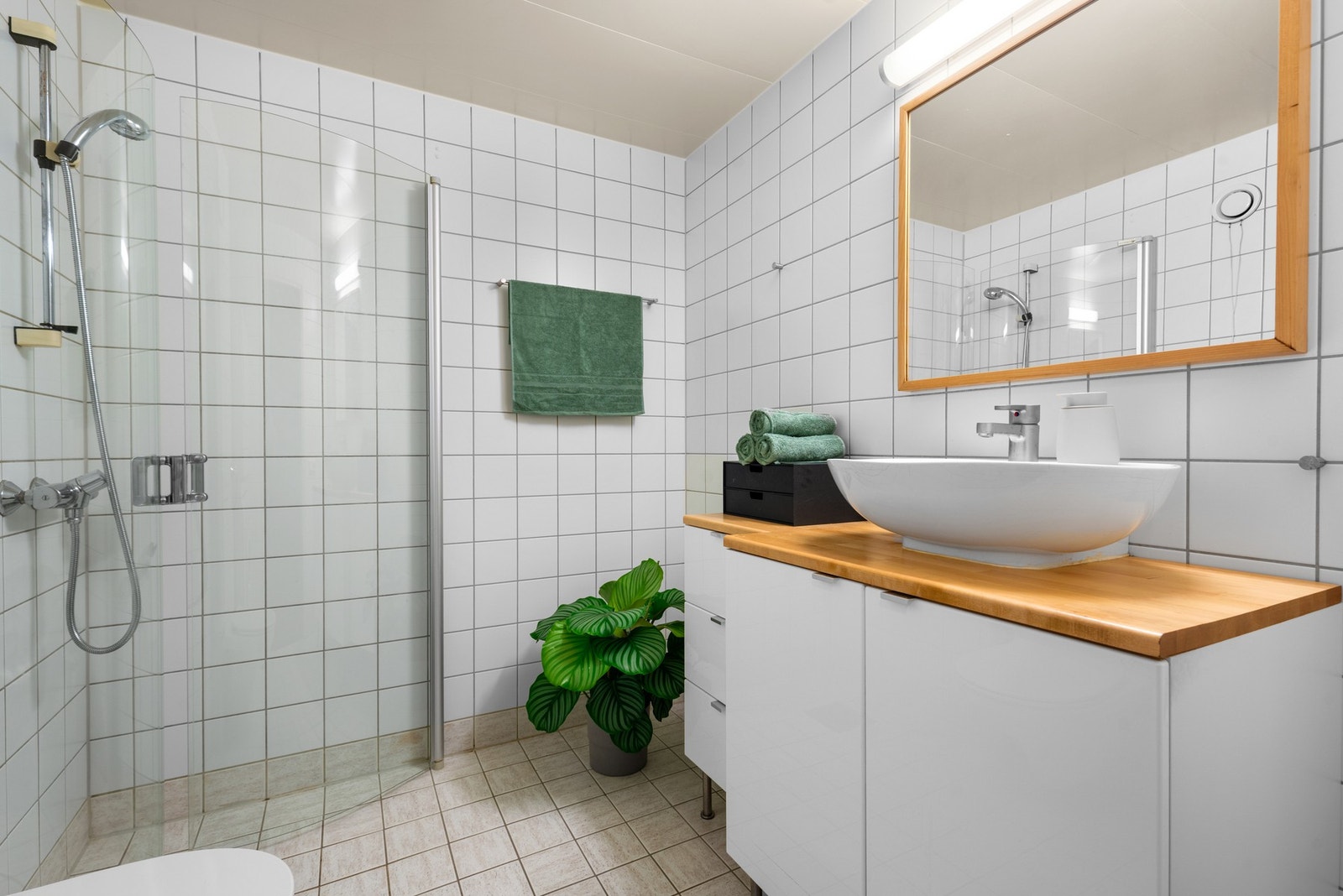 Det er opplegg for både vaskemaskin og tørketrommel. Galleribilde