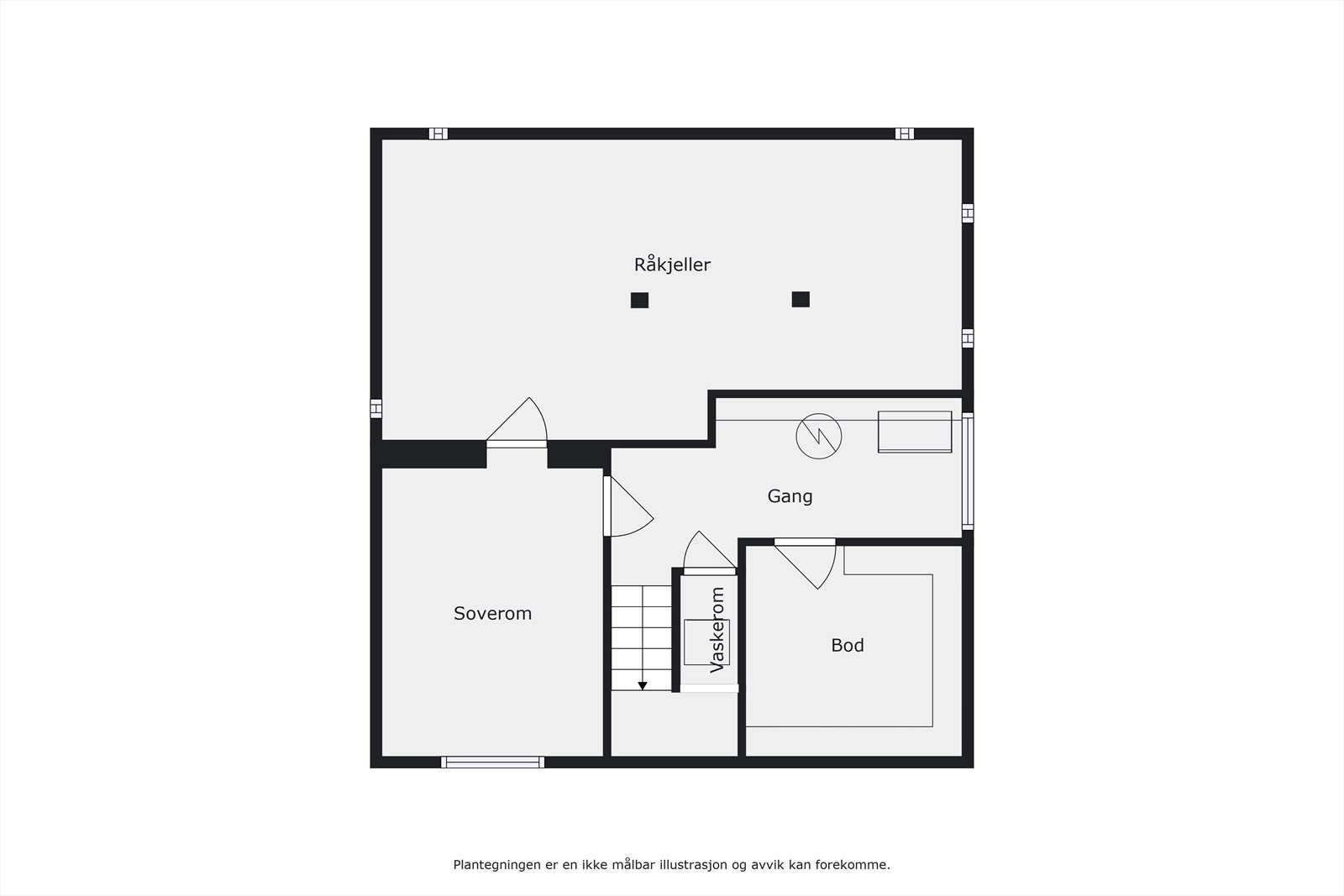 Plantegning kjeller (hoveddel) Galleribilde