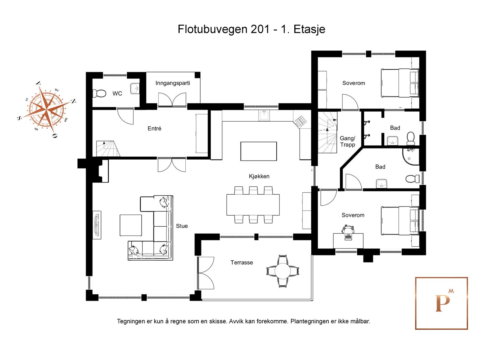 Plantegning 1. etasje Galleribilde