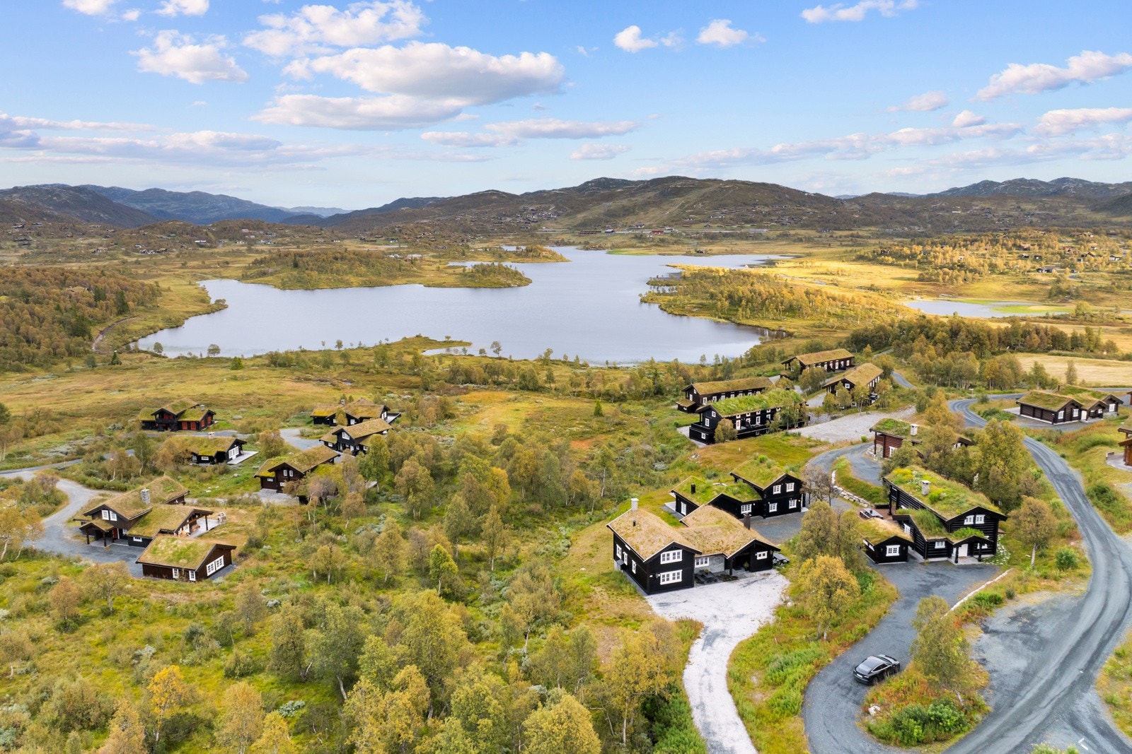 Dronebilde over området Galleribilde