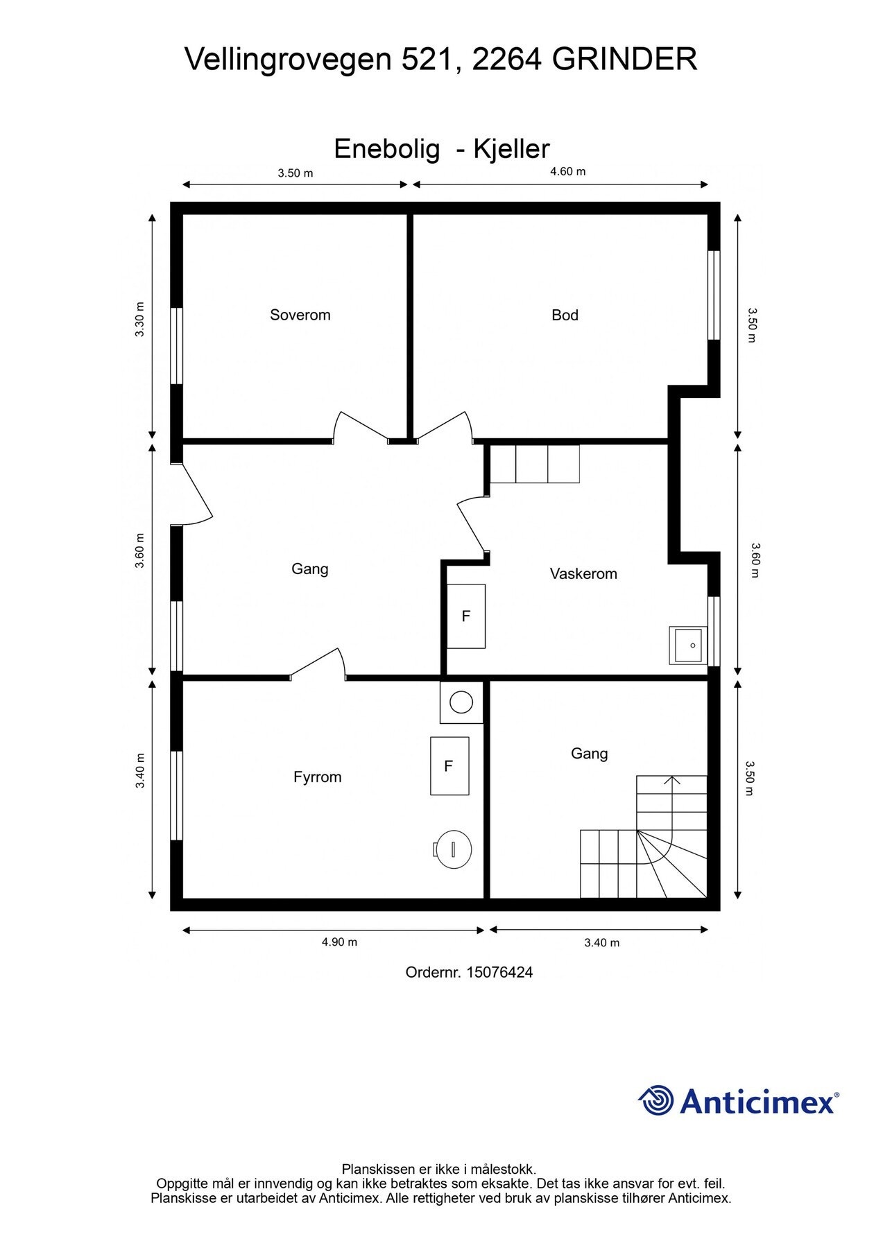 Plantegning for kjeller. Galleribilde