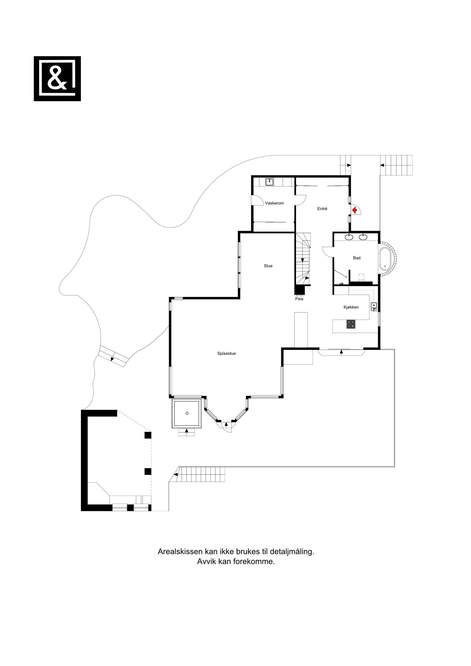 Plantegning 1. etasje Galleribilde
