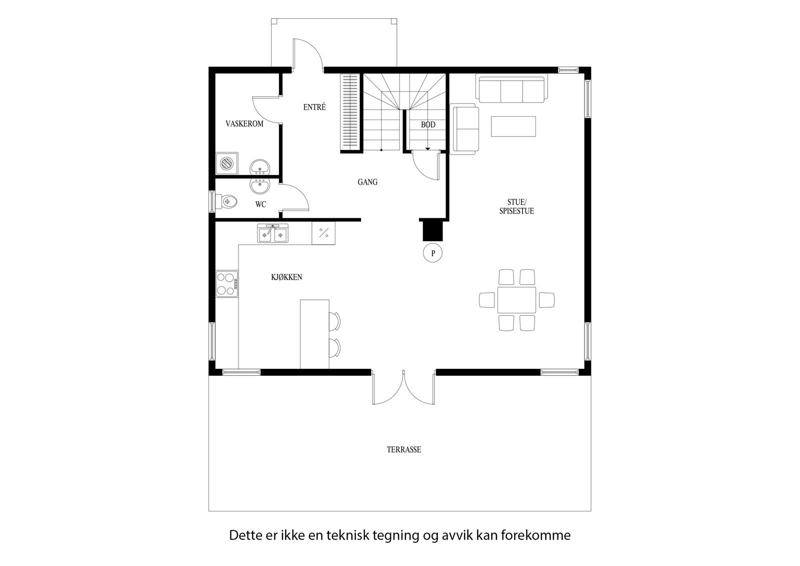 Planløsning for hovedetasjen Galleribilde