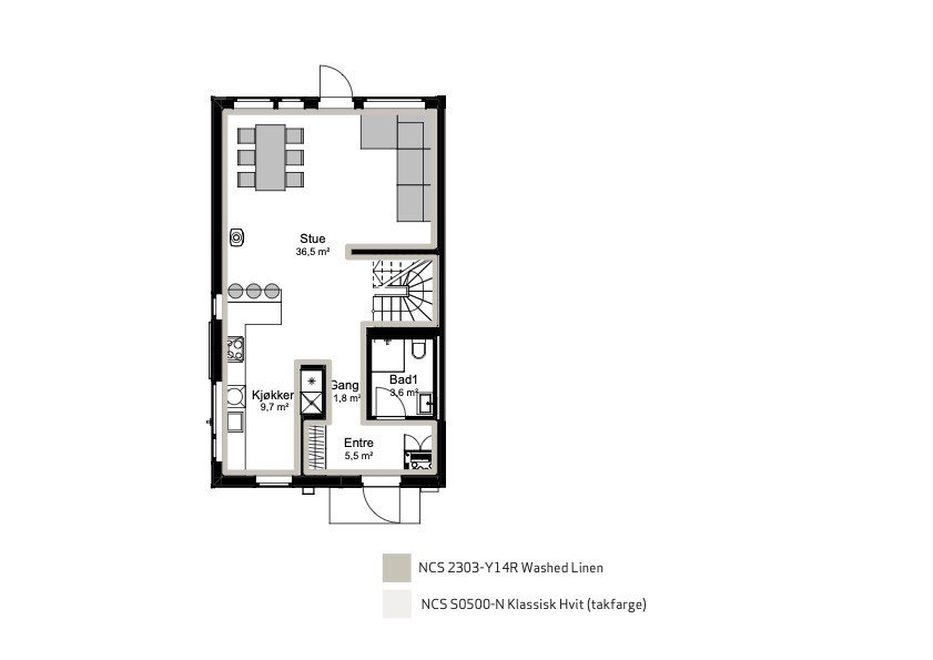 Plantegning 1. etasje. Galleribilde
