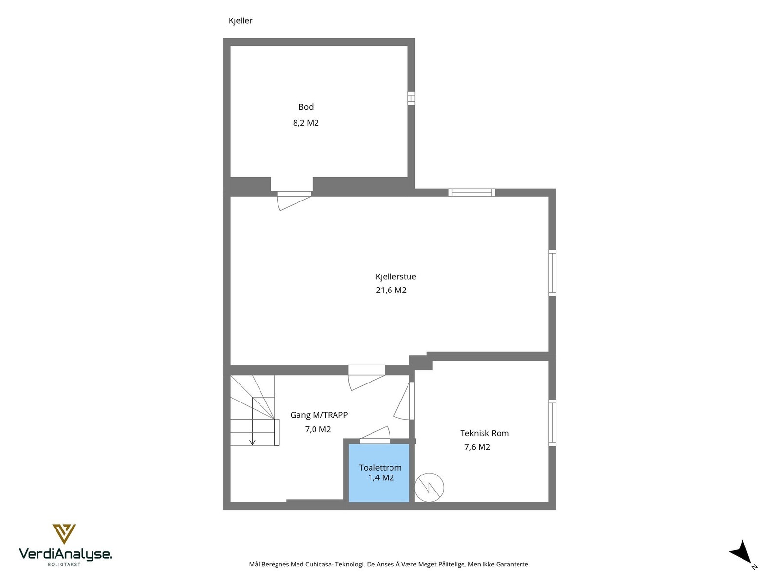 Planskisse kjeller. Galleribilde