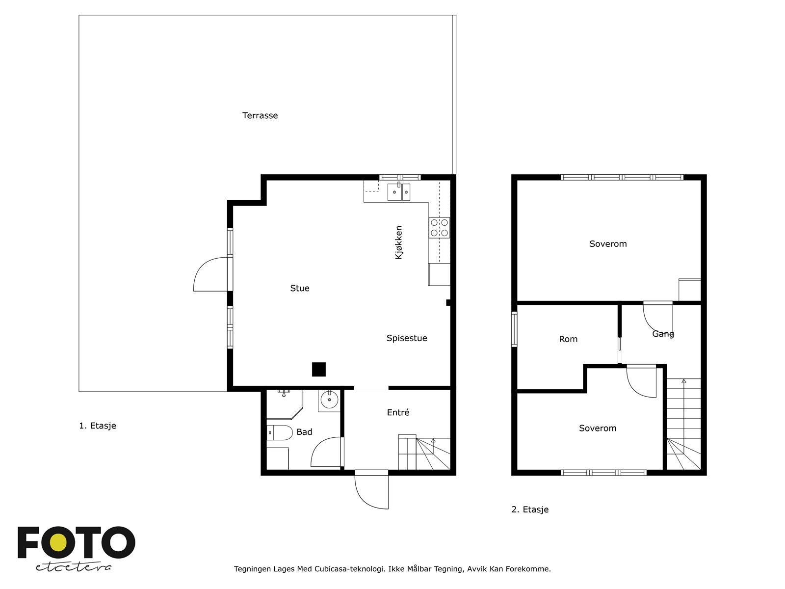 Veiledende planskisse begge etasjer. Ikke målbar Galleribilde