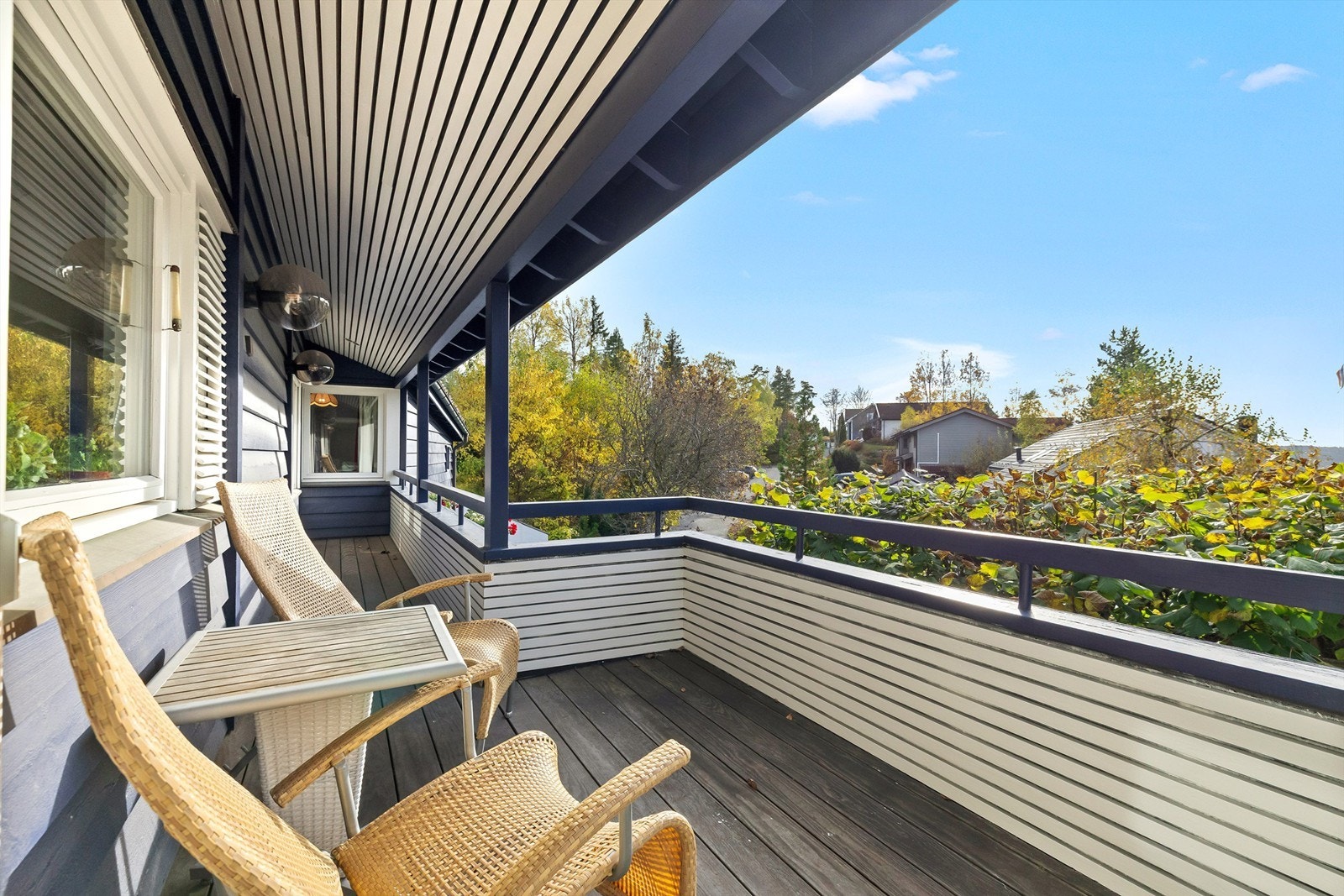 Balkong med flott utsikt og nydelige solforhold Galleribilde