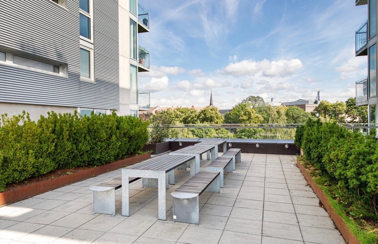 Heisen kan også tas til felles takterrasse i 7. etasje. Galleribilde