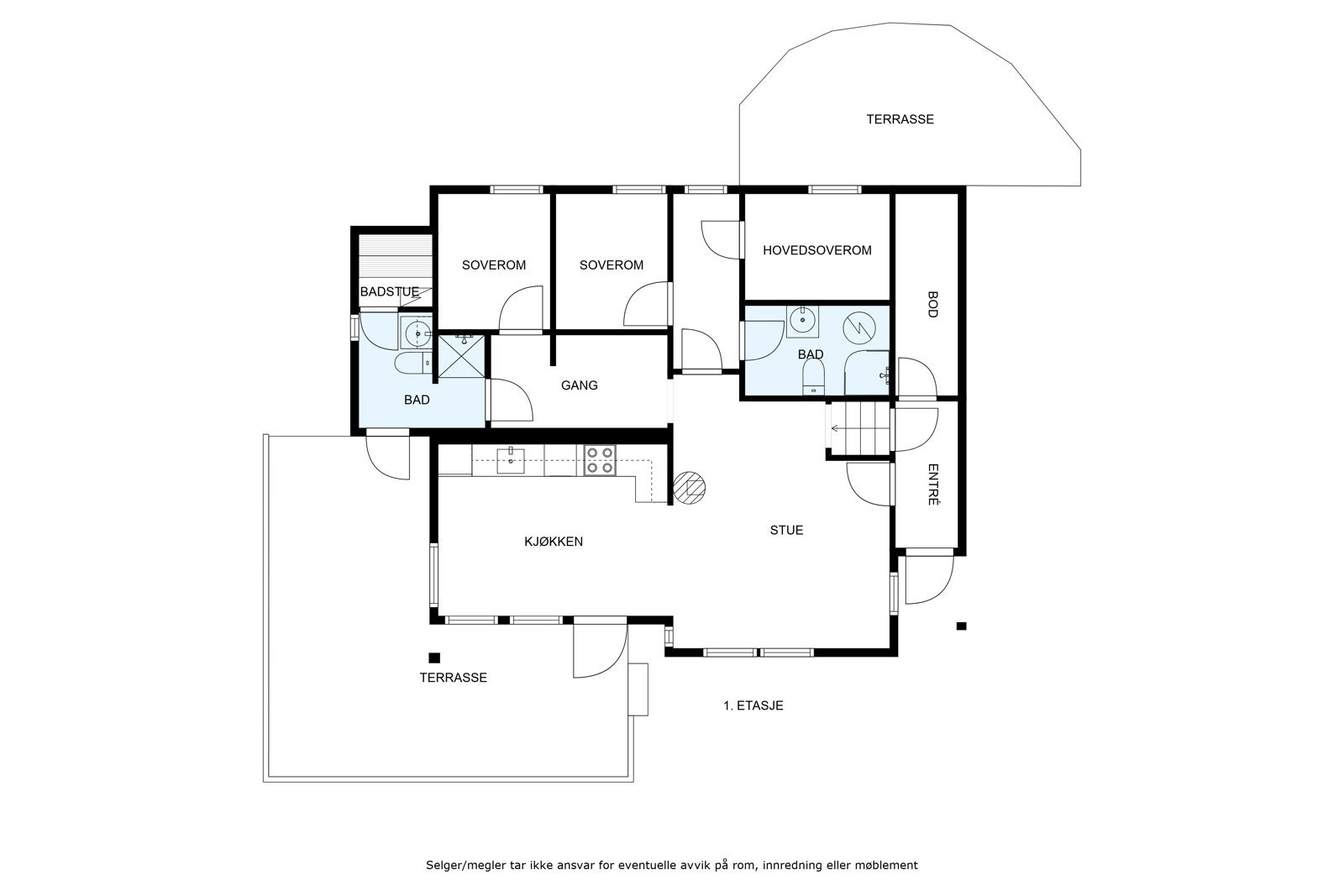 Plantegning 1. etasje Galleribilde