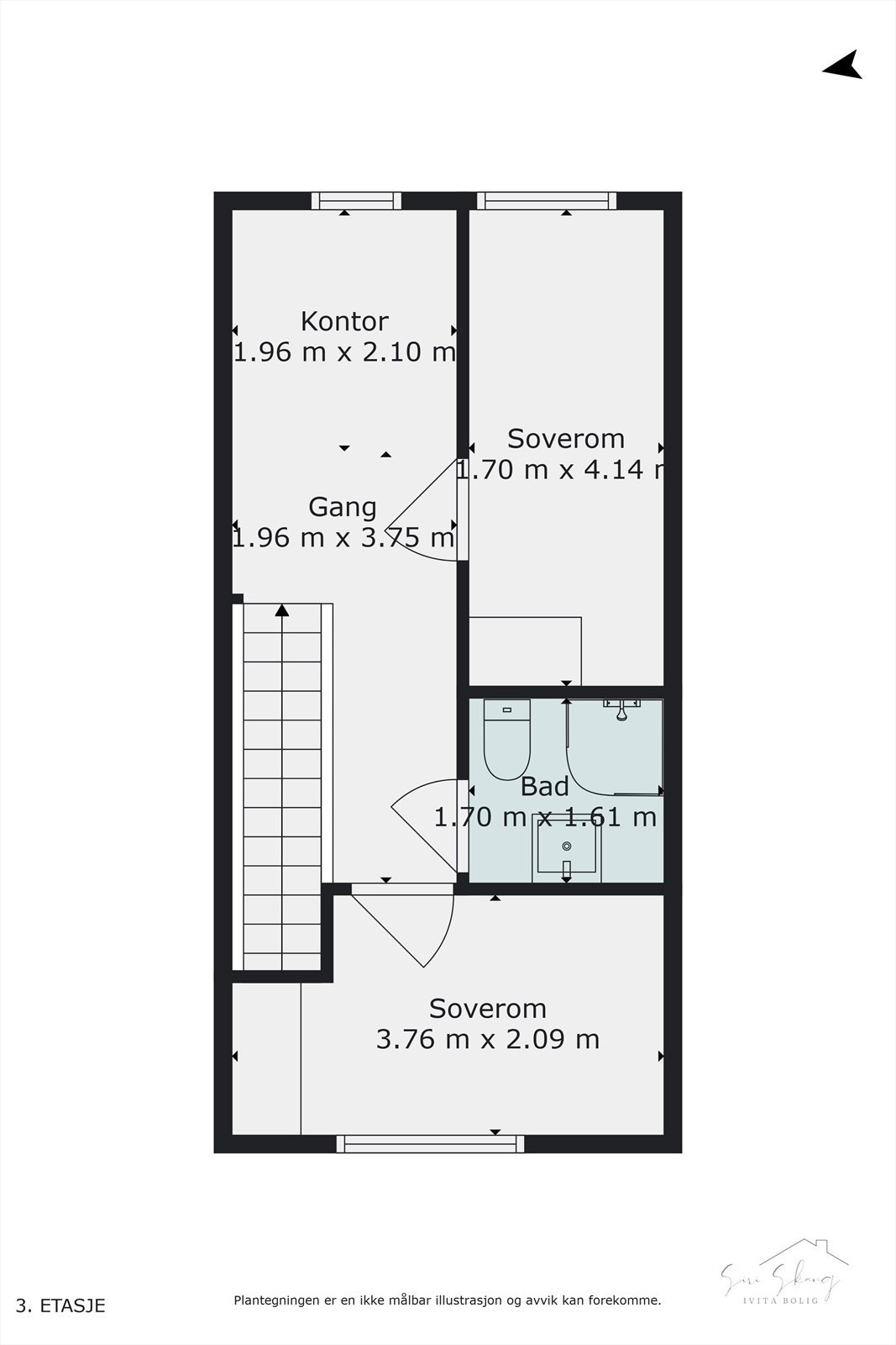 Plantegning i 2D av 3.etg. Galleribilde