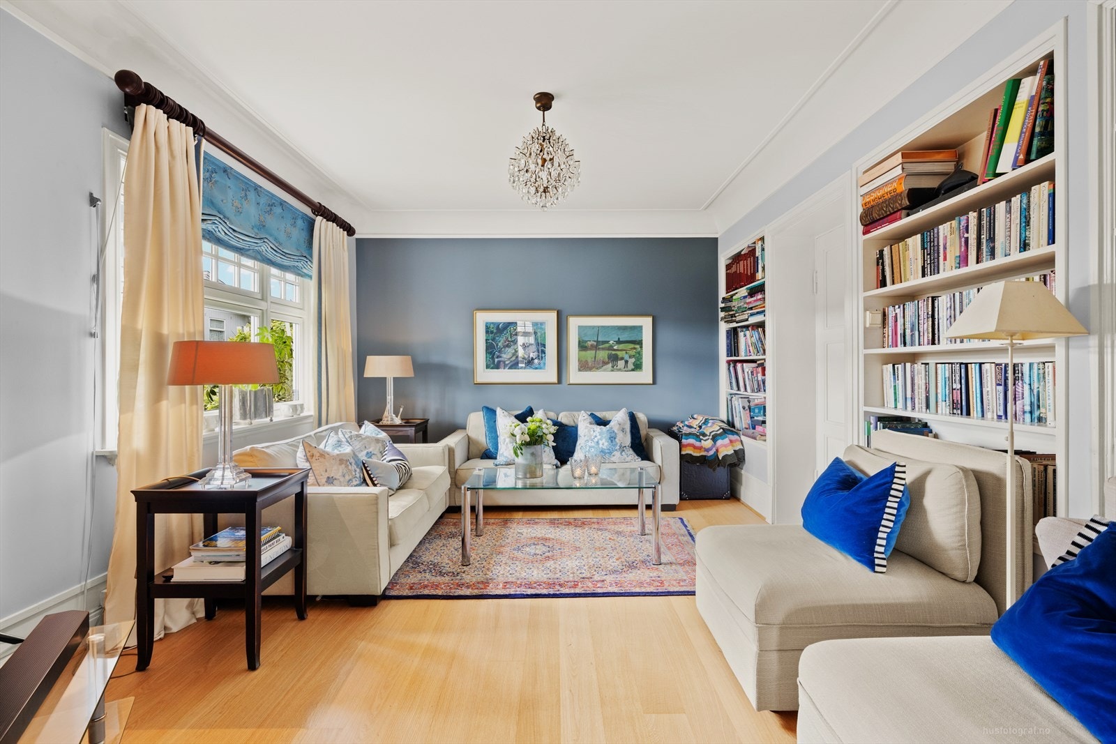 Dagligstue/TV-stue/bibliotek Galleribilde