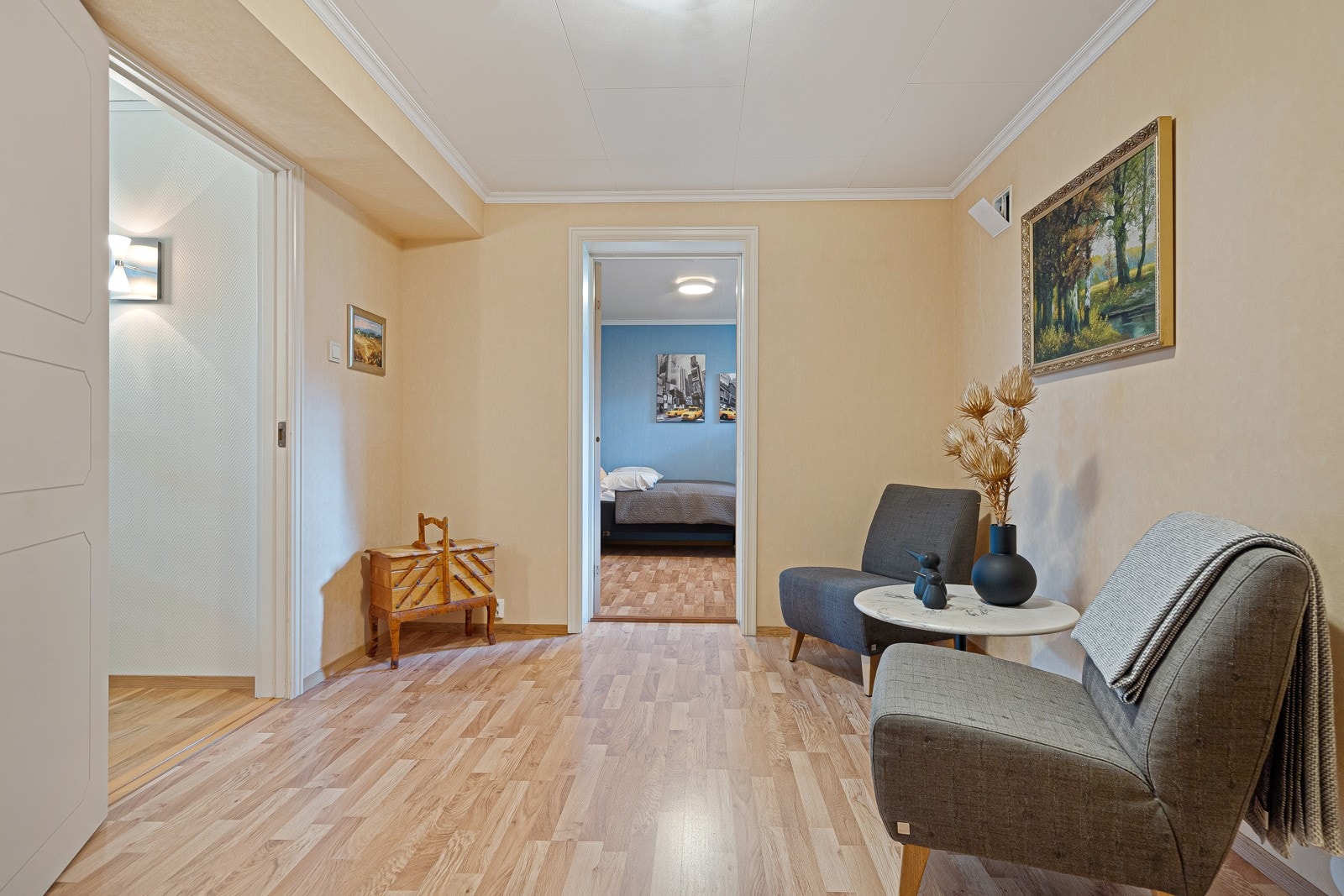 Mellomrom, gang med adkomst til bod Galleribilde