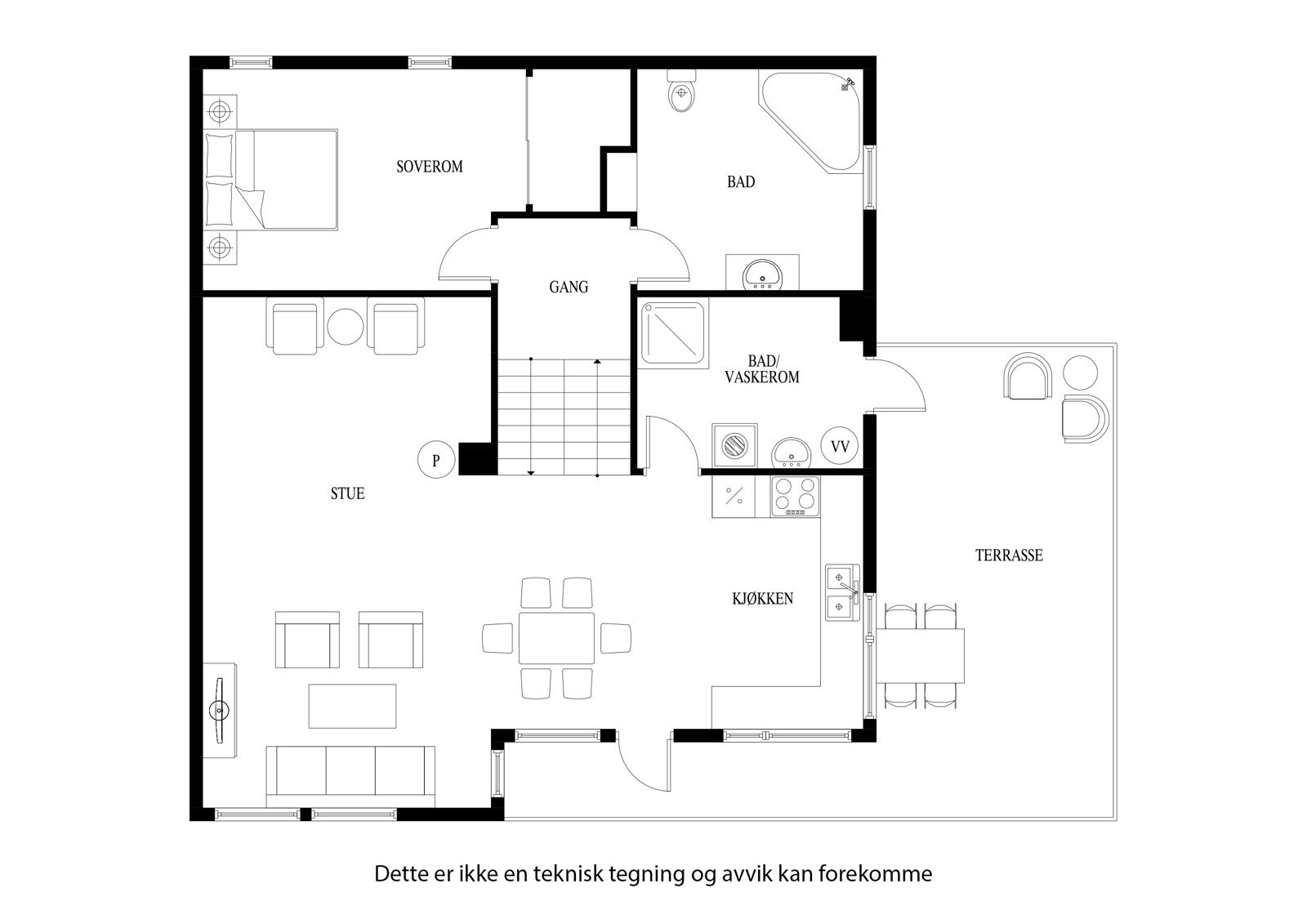 Planløsning for 3.- og 4. halvplan Galleribilde