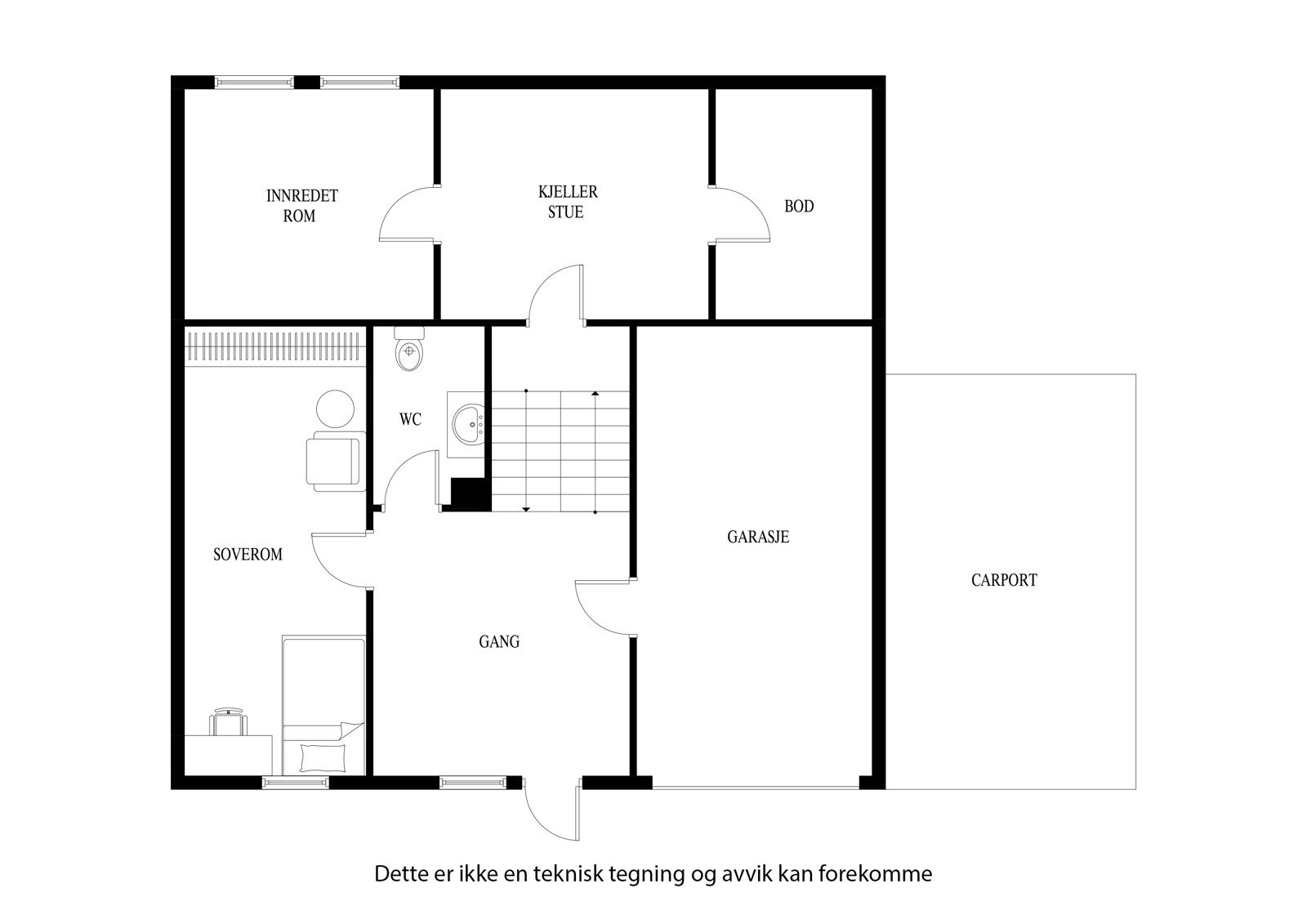 Planløsning for 1.- og 2.halvplan Galleribilde