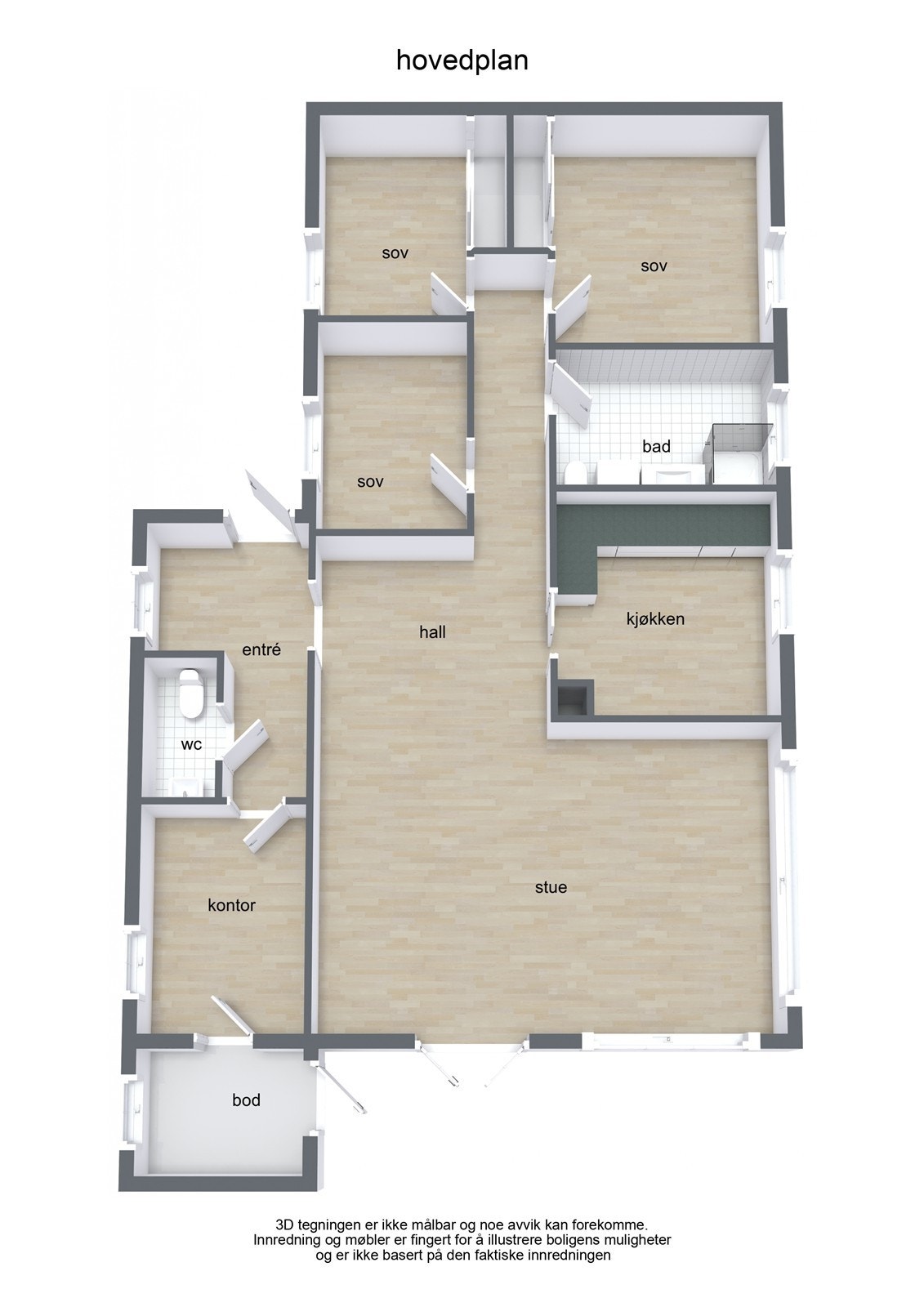 Plantegning 1. etasje Galleribilde