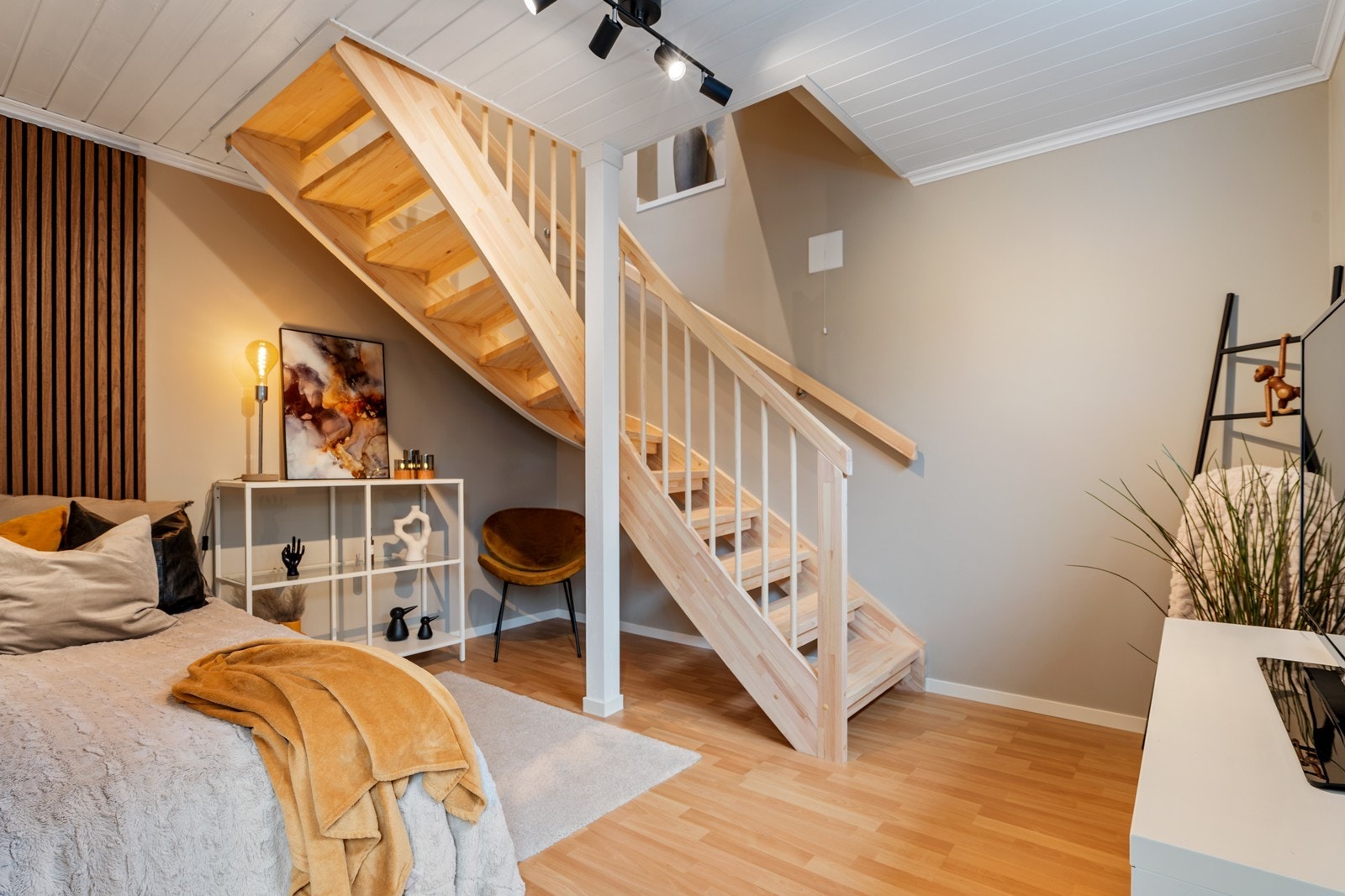 I boligens underetasje finner du ytterligere fire soverom Galleribilde