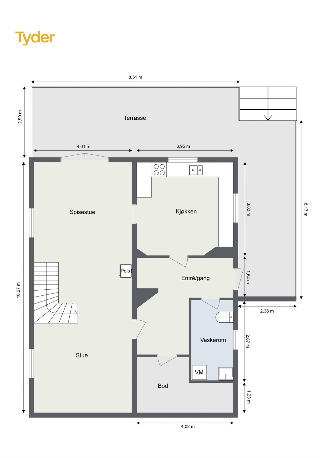 Plantegning 1. etasje Galleribilde