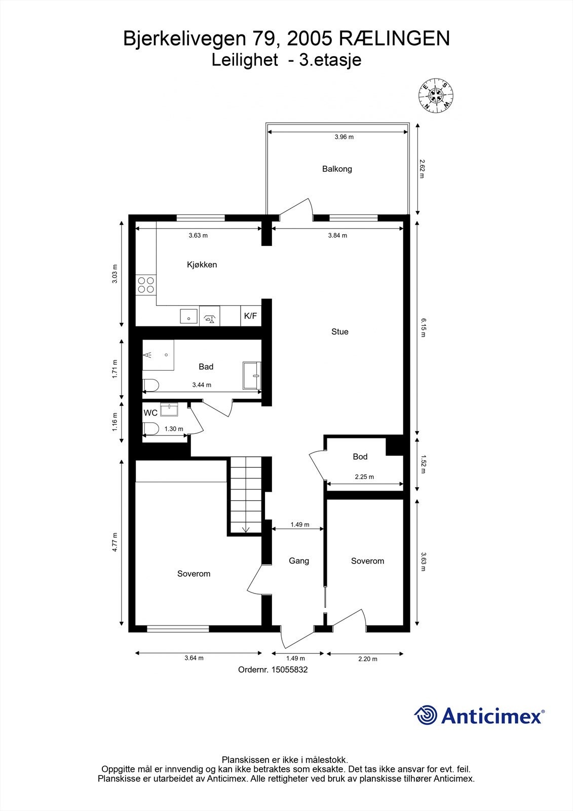 Plantegning 3.etg. Galleribilde