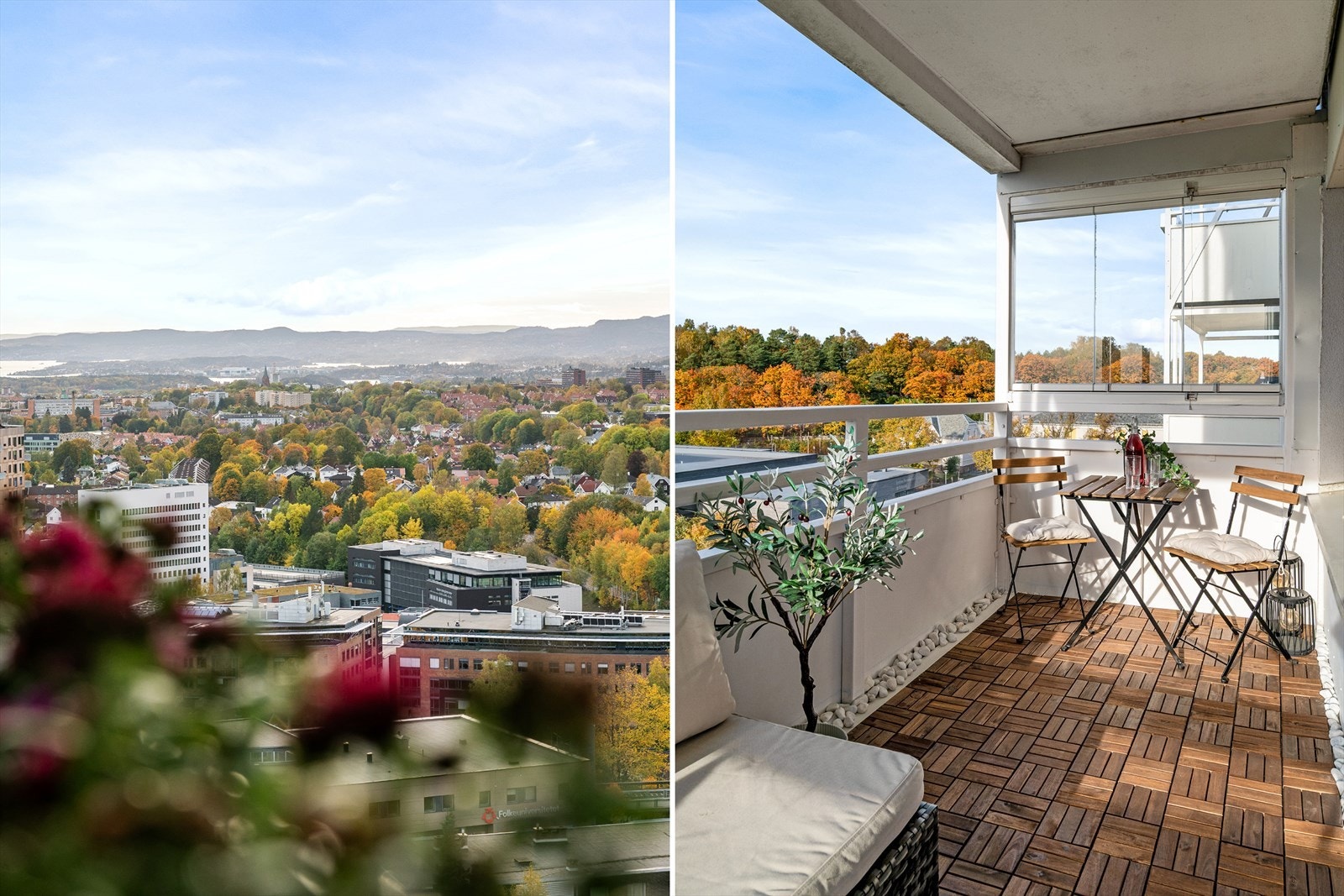 Ikke bare er det fantastisk utsikt, det er helt supre solforhold med kveldssol Galleribilde