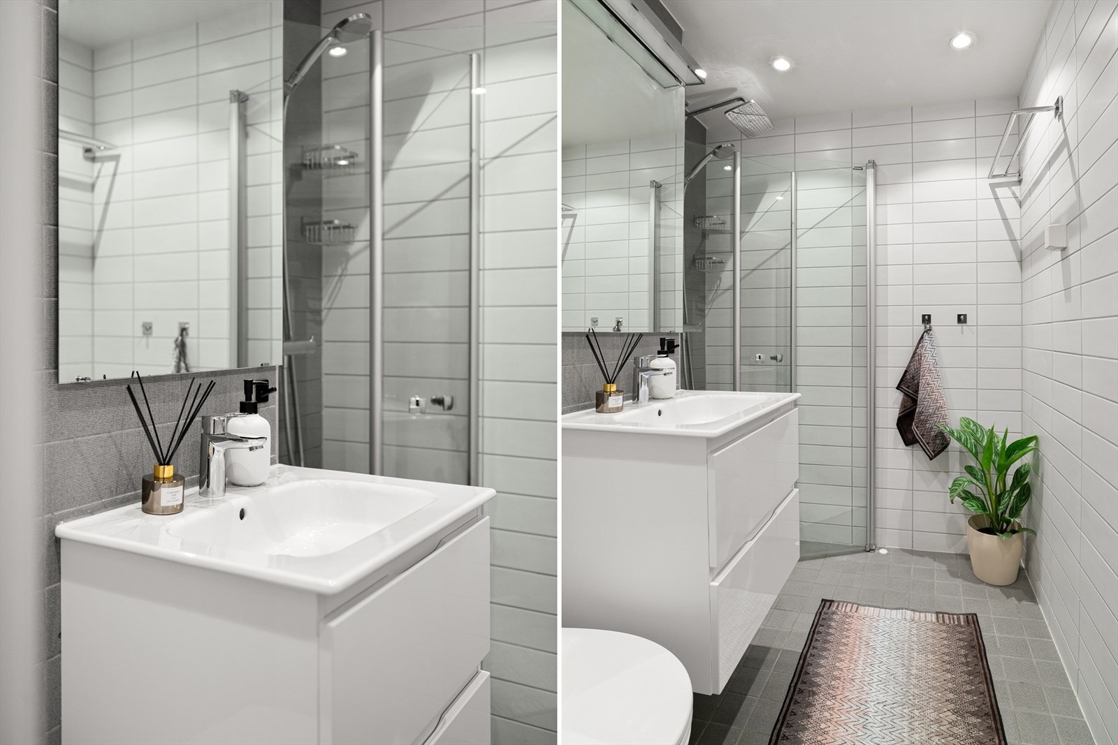 Det er vannbåren varme i gulv og downlights i himling Galleribilde