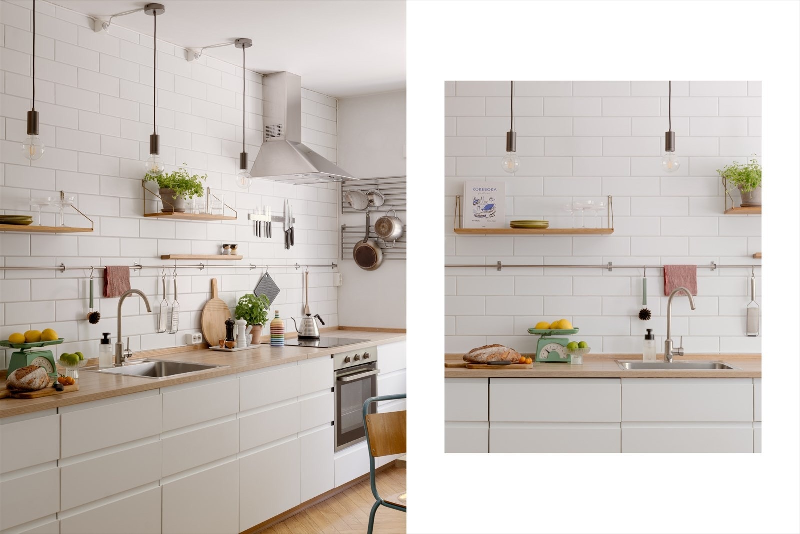 Integrert i innredningen er komfyr med keramisk platetopp, oppvaskmaskin og kjøl/frys. Galleribilde