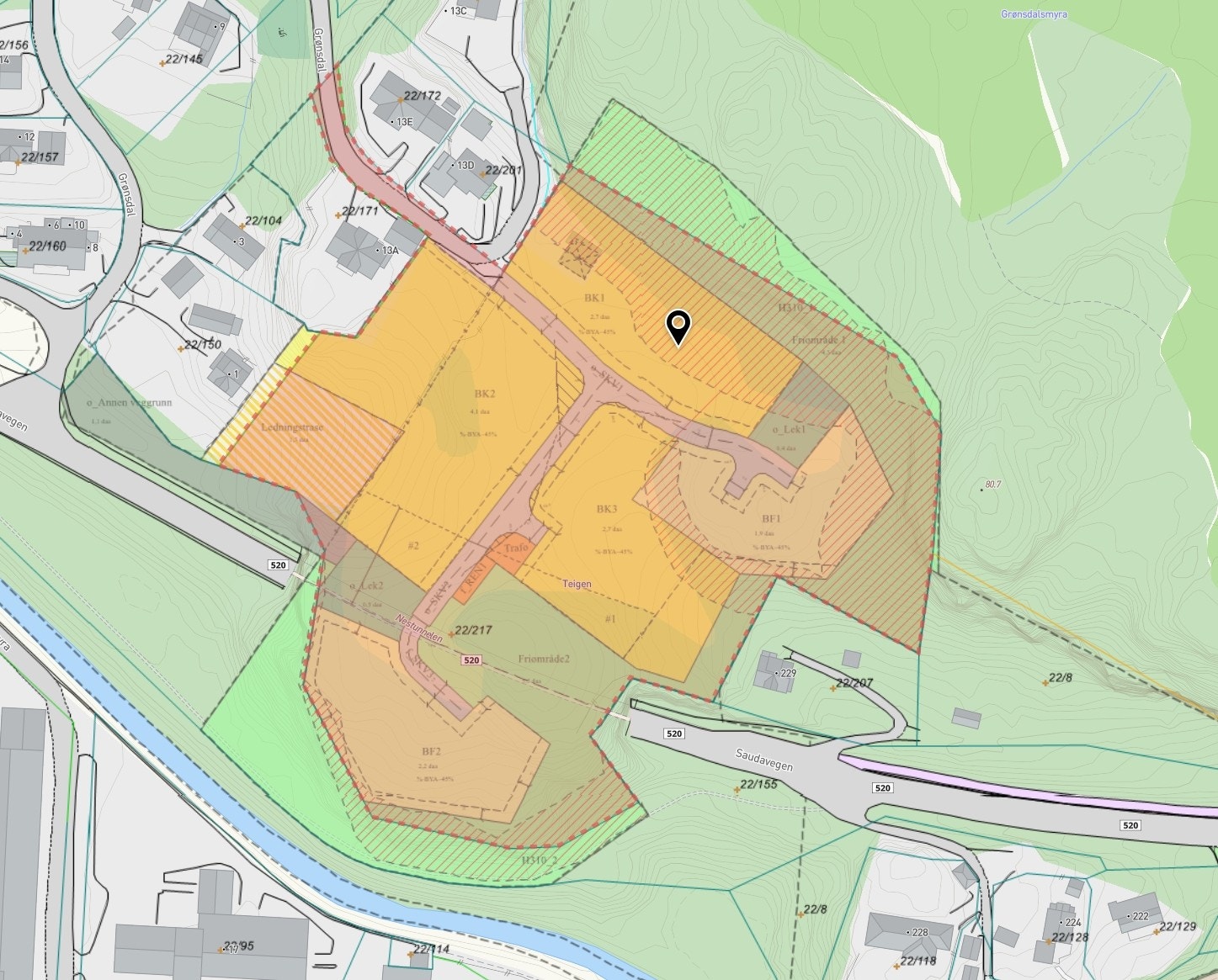 Plankart merket Galleribilde