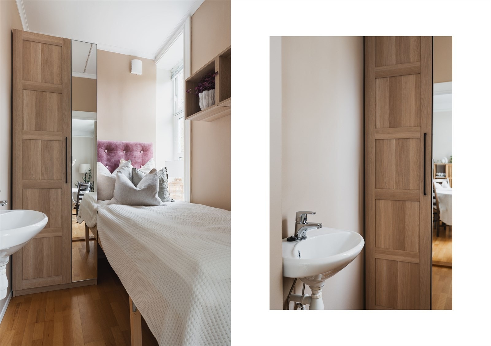 Rommet måler 1,71 bredt, så om ønskelig er det plass til større seng. Galleribilde