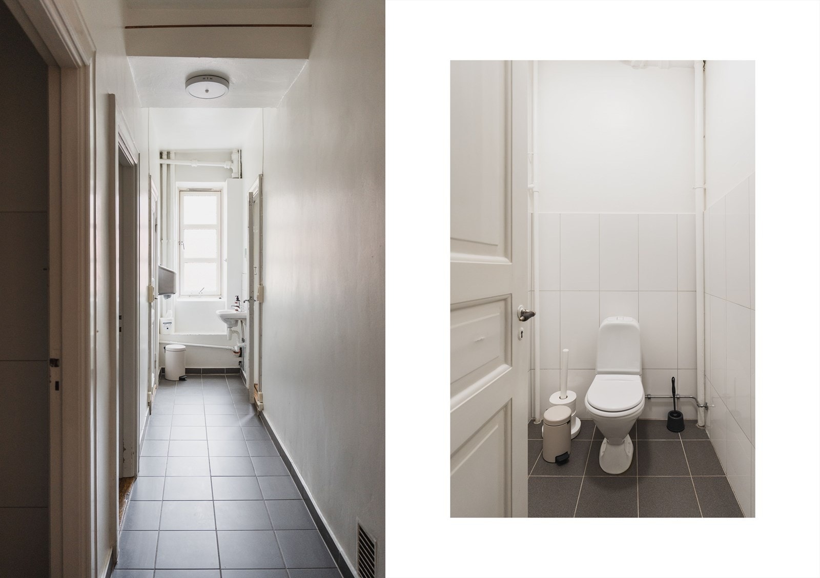 Bad- og toalettfasilitetene er felles, med god kapasitet, plassert i hver etasje av bygget. Galleribilde