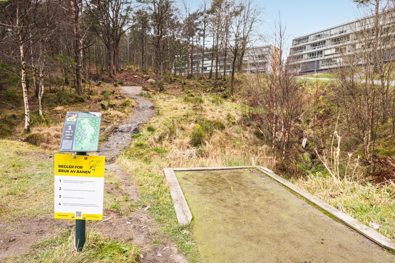 Flaktveit Discgolfpark ligger i området for en gøy helgeaktivitet. Galleribilde