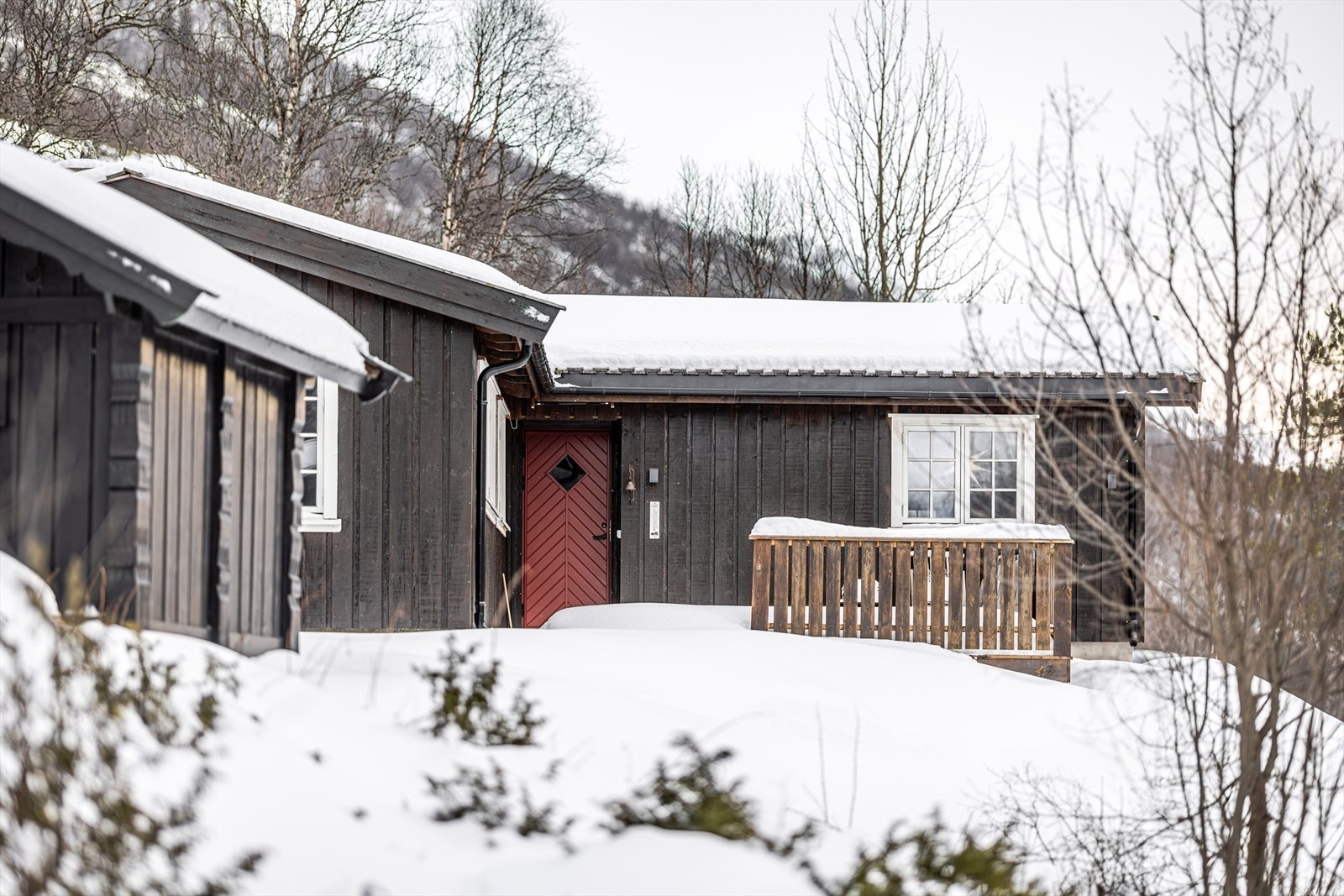 Inngangsparti og solrik terrasse. Galleribilde