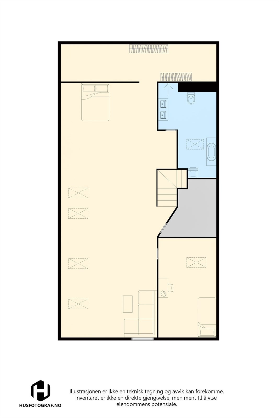 Plantegning loft Galleribilde