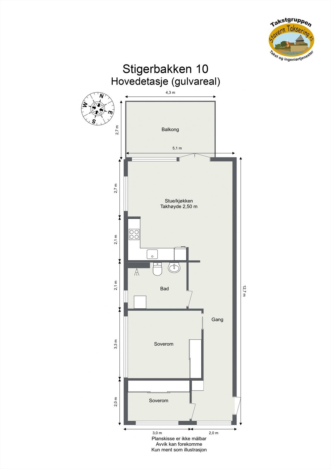 Floorplan letterhead - Stigerbakken 10 - Hovedetasje (gulvareal) - 2D Floor Plan.jpg Galleribilde