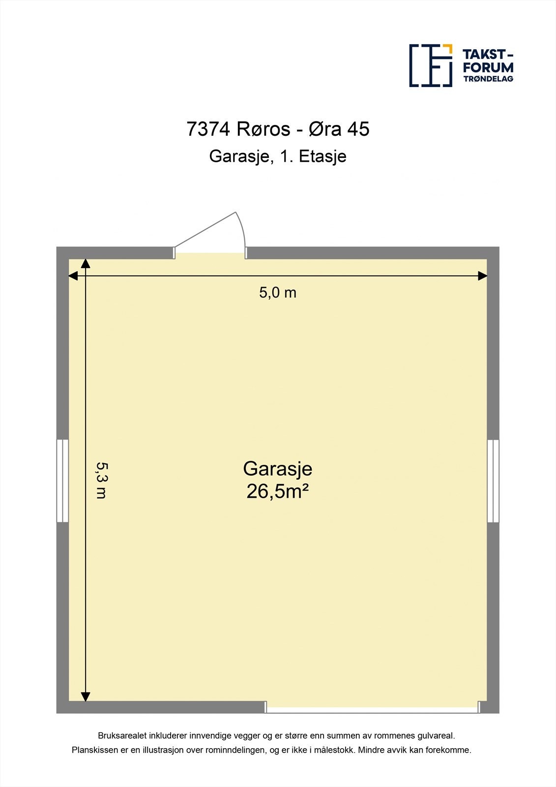 Plantegning garasje. Galleribilde