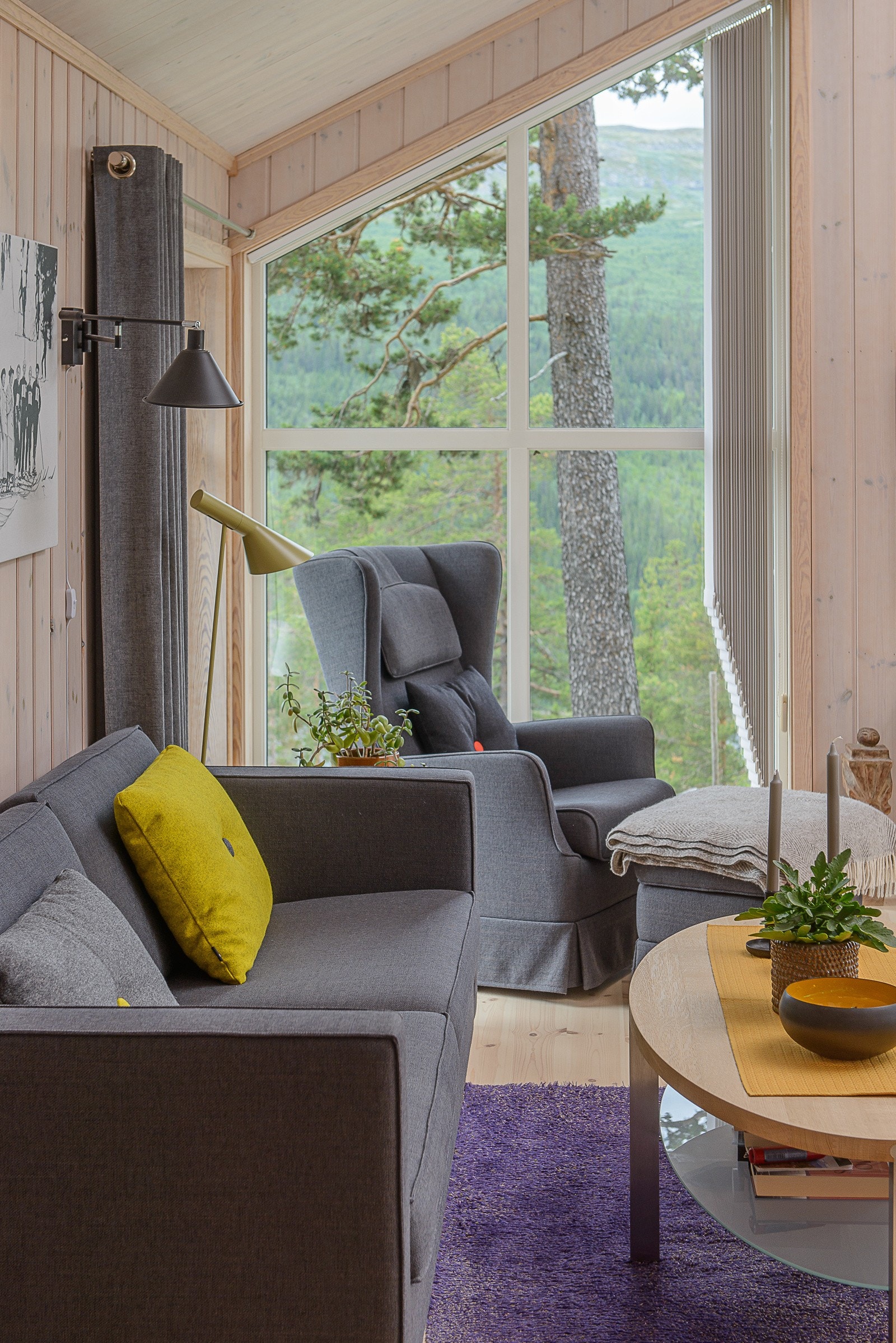 Fra sofakroken har du fantastisk utsikt over den vakre naturen. Galleribilde