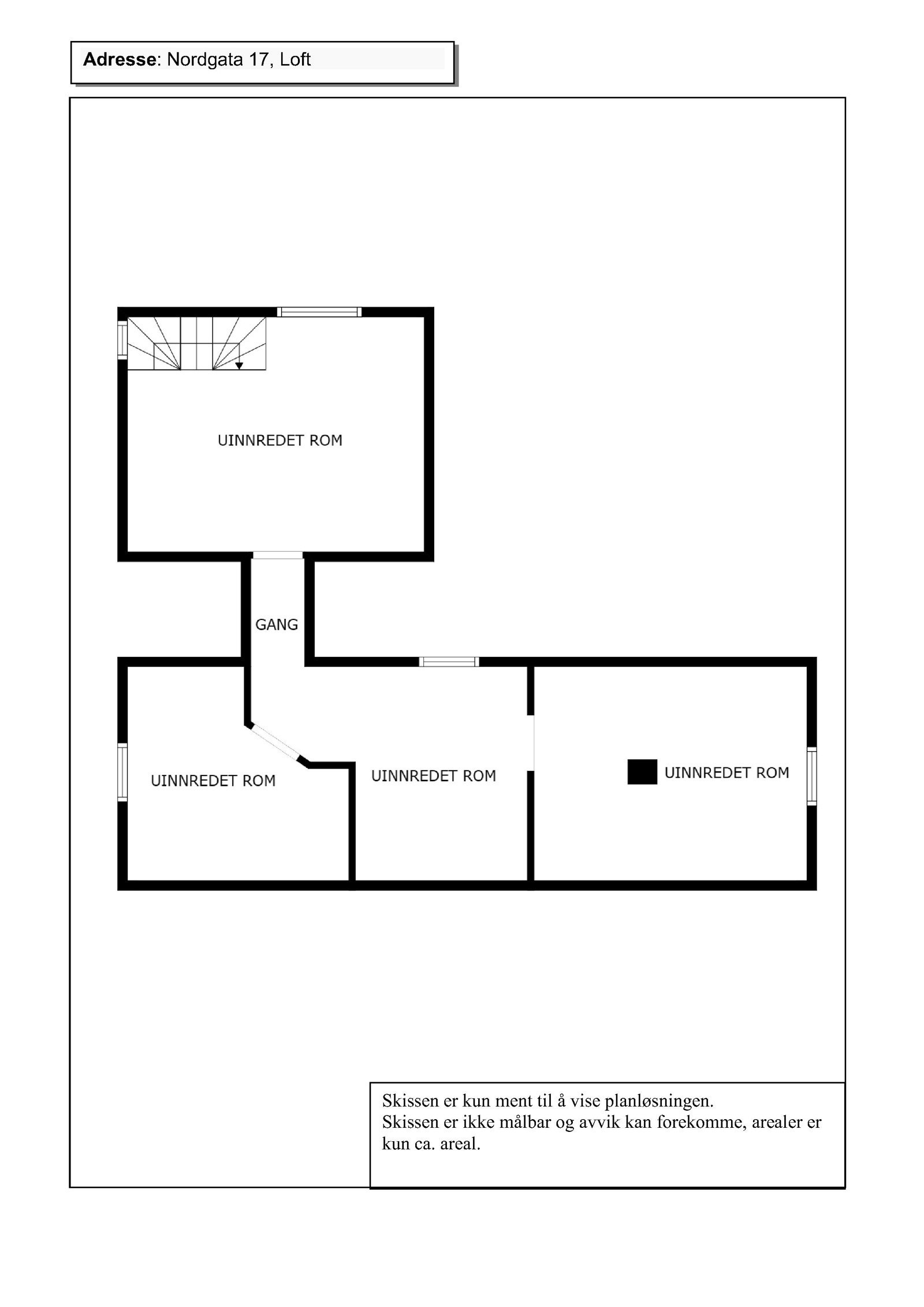 Planskisse Loft Nordgata 17 Galleribilde